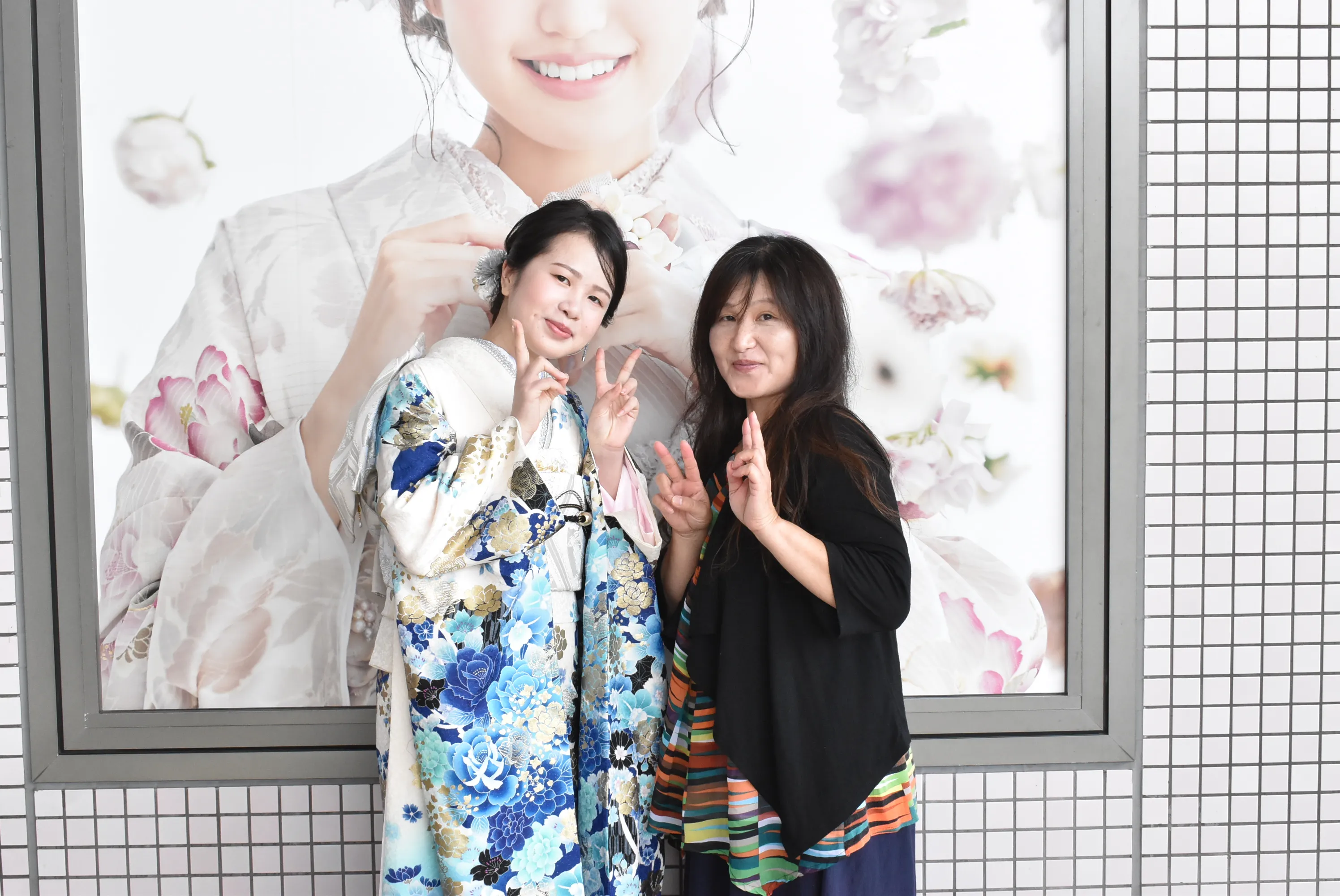 振袖　前撮り撮影会　TAKAZEN堺店　青　モード　カワイイ