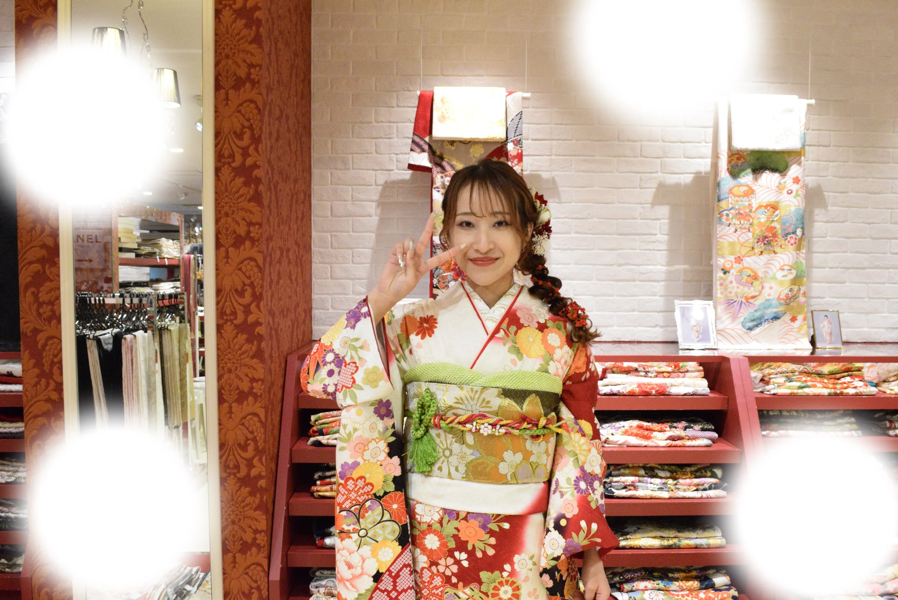 成人式　前撮り　梅田　袴　くすみカラー　かわいい　イマドキ　淡色　古典　タカゼン　撮影