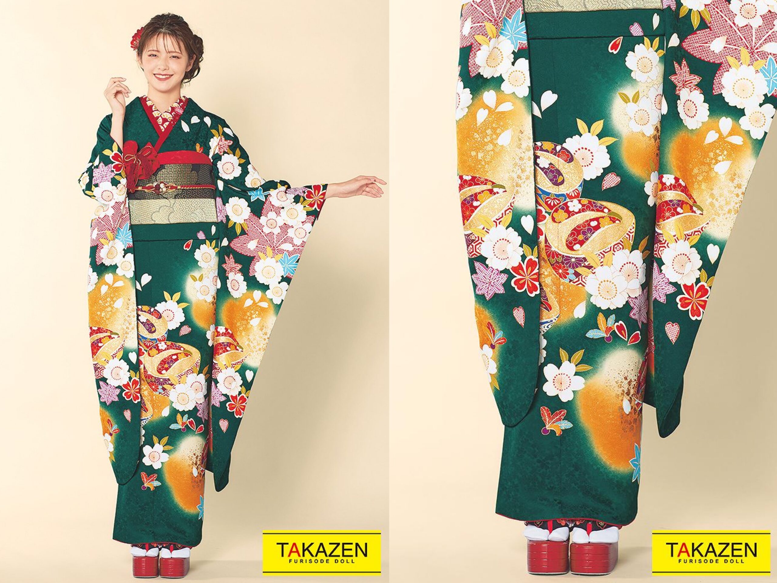 【TAKAZEN奈良店】22日♡大柄で目立つ！高級なこっぽり柄が引き立つゴージャスお振袖のご紹介です♡