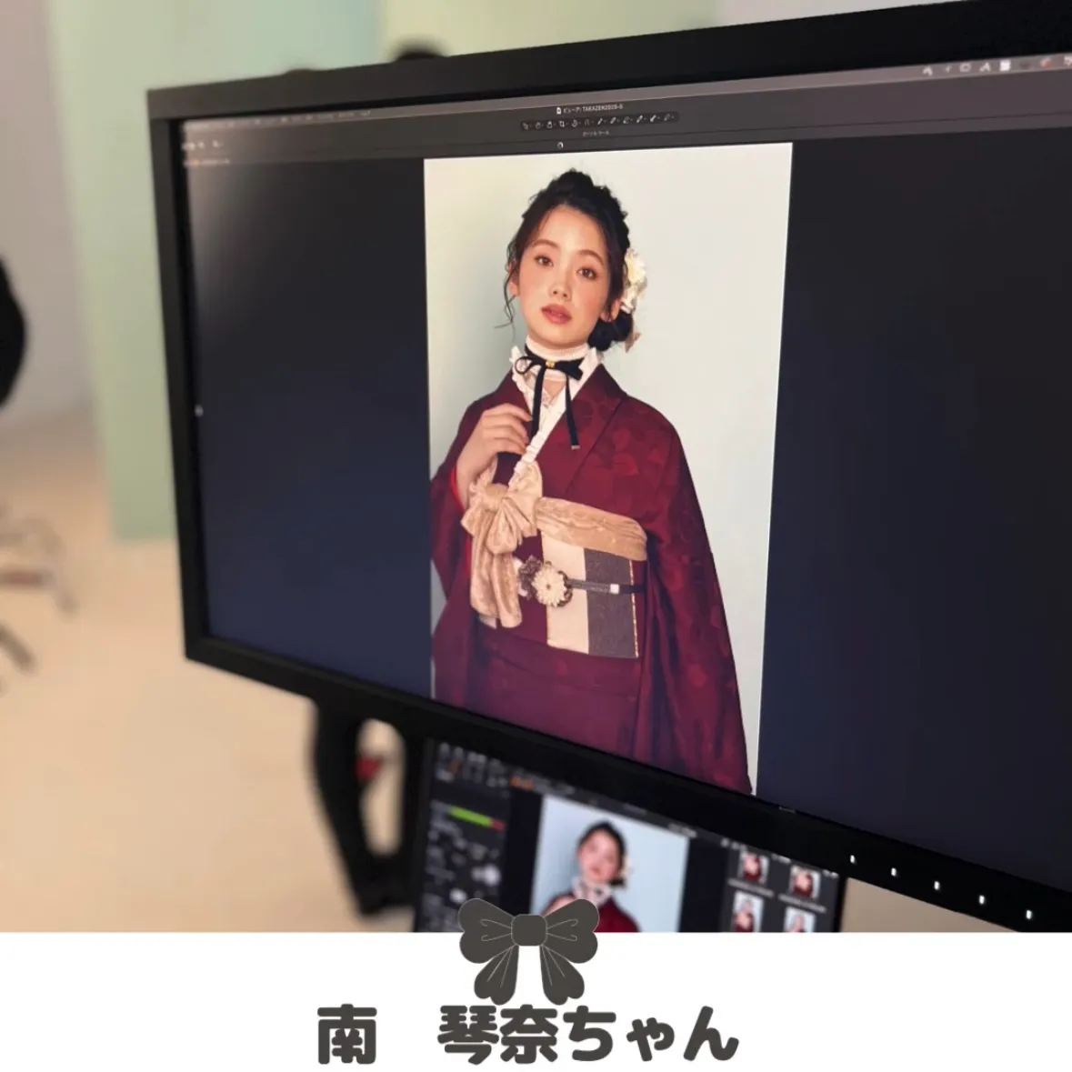 成人式　振袖　可愛い　南琴奈　くすみカラー