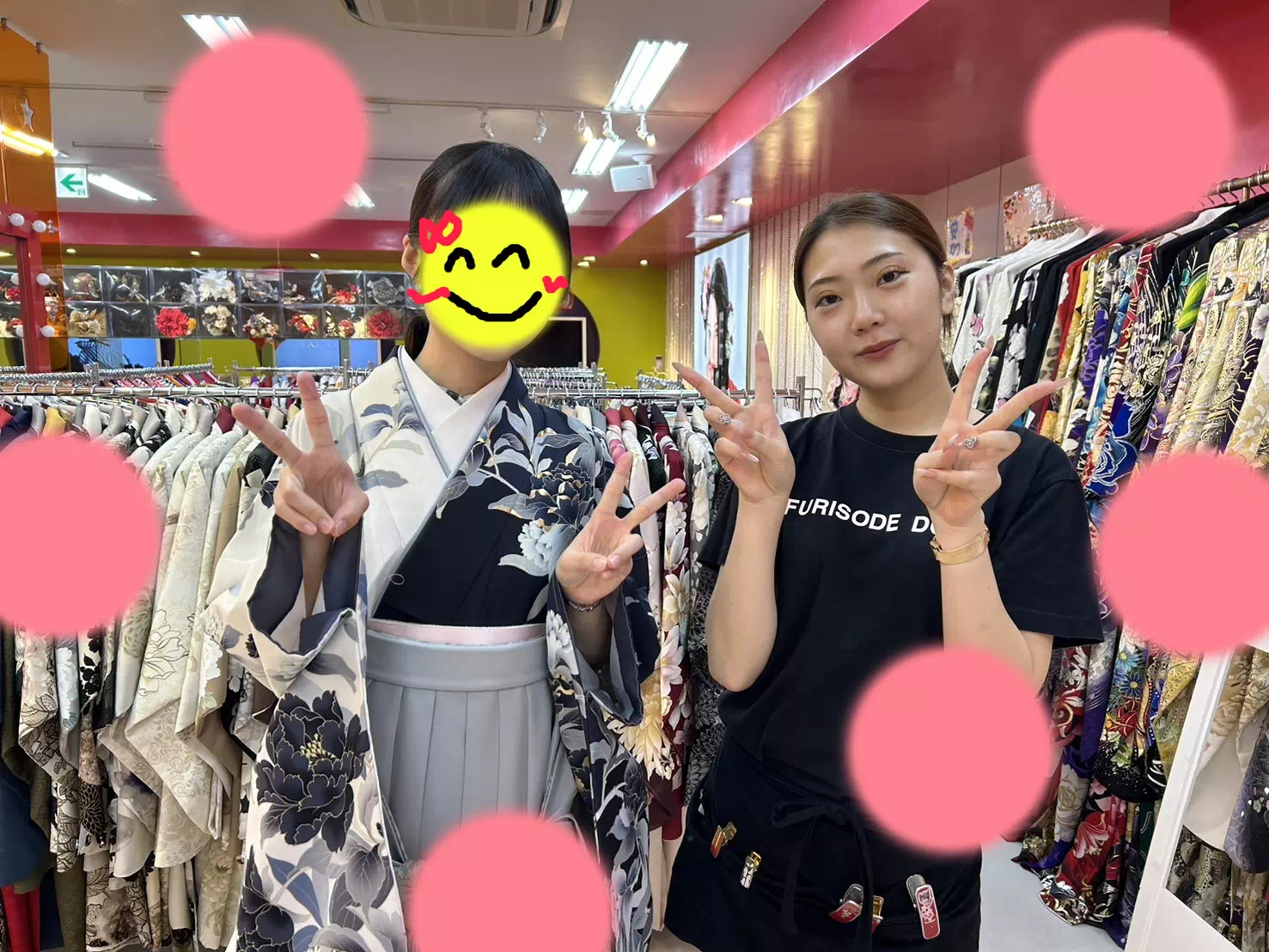TAKAZEN神戸店　前撮り撮影会　イマドキ　カワイイ　コディネート　振袖　レンタル　袴　