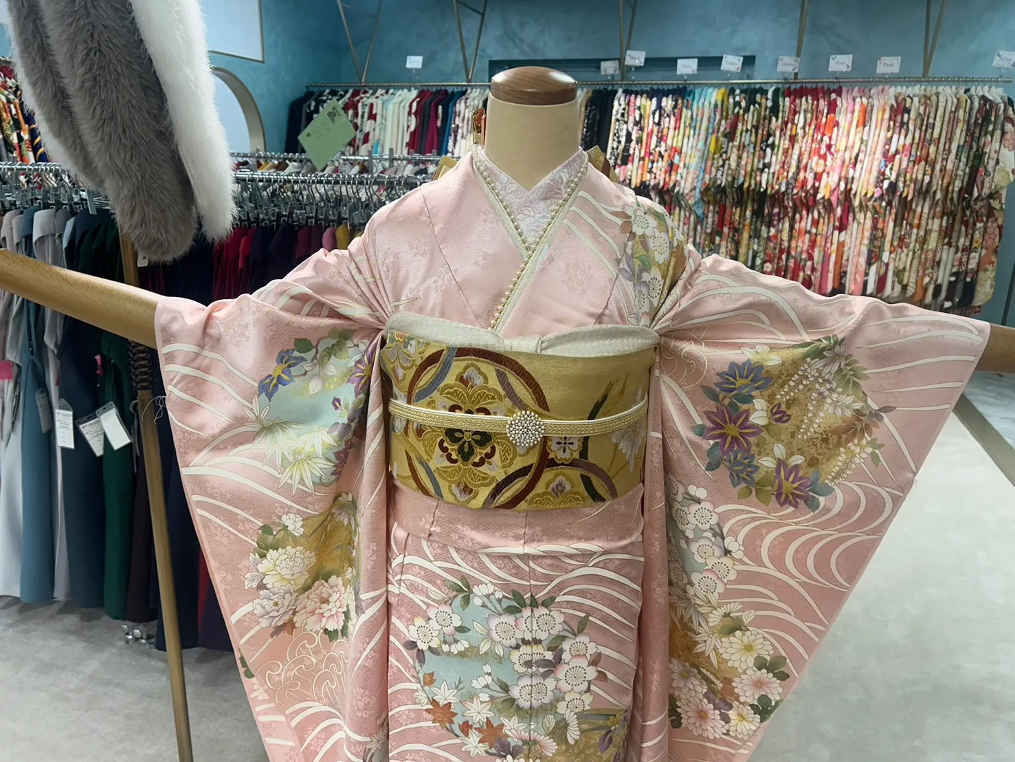 振袖レンタル　成人式　なんば　心斎橋　天王寺　人気　前撮り撮影会　前撮り　ピンク　古典　安い　かわいい