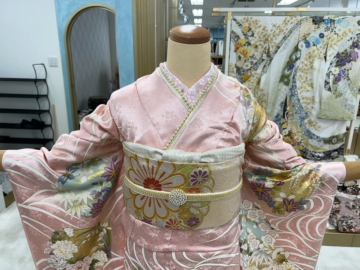 振袖レンタル　成人式　なんば　心斎橋　天王寺　古典　ピンク　かわいい　人気　前撮り