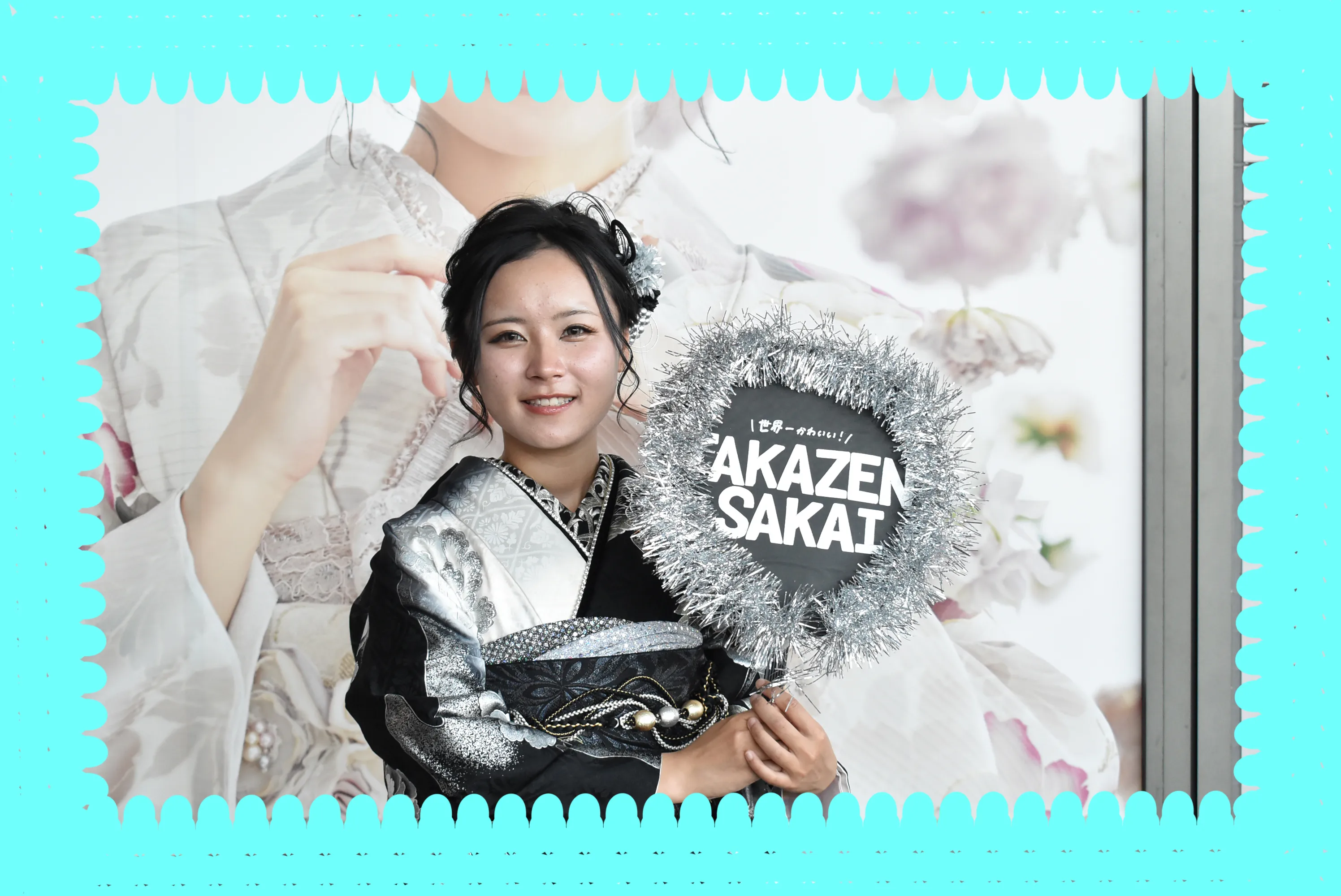 振袖　前撮り撮影会　TAKAZEN堺店　ジャパンモード　派手　シルバー