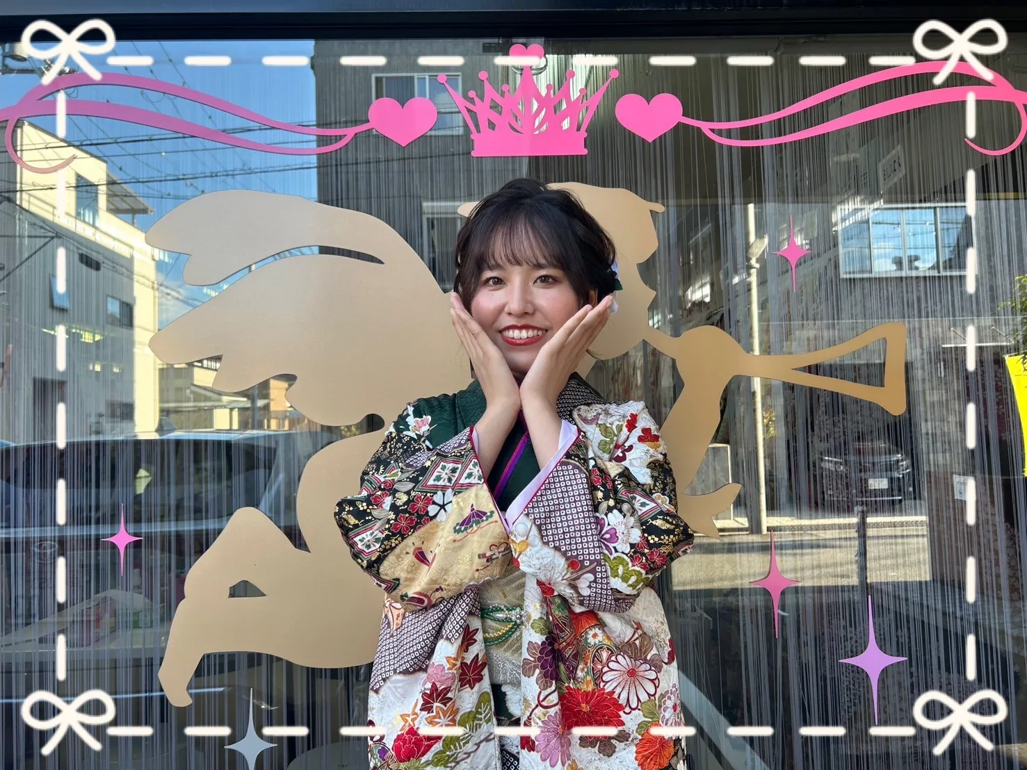 成人式　振袖　前撮り撮影会　奈良　かわいい　綺麗　絞り柄　赤　持ち込み　華やか