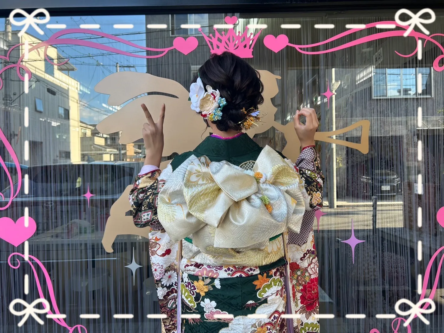 振袖　レンタル　奈良　帯　可愛い　アレンジ　華やか　綺麗