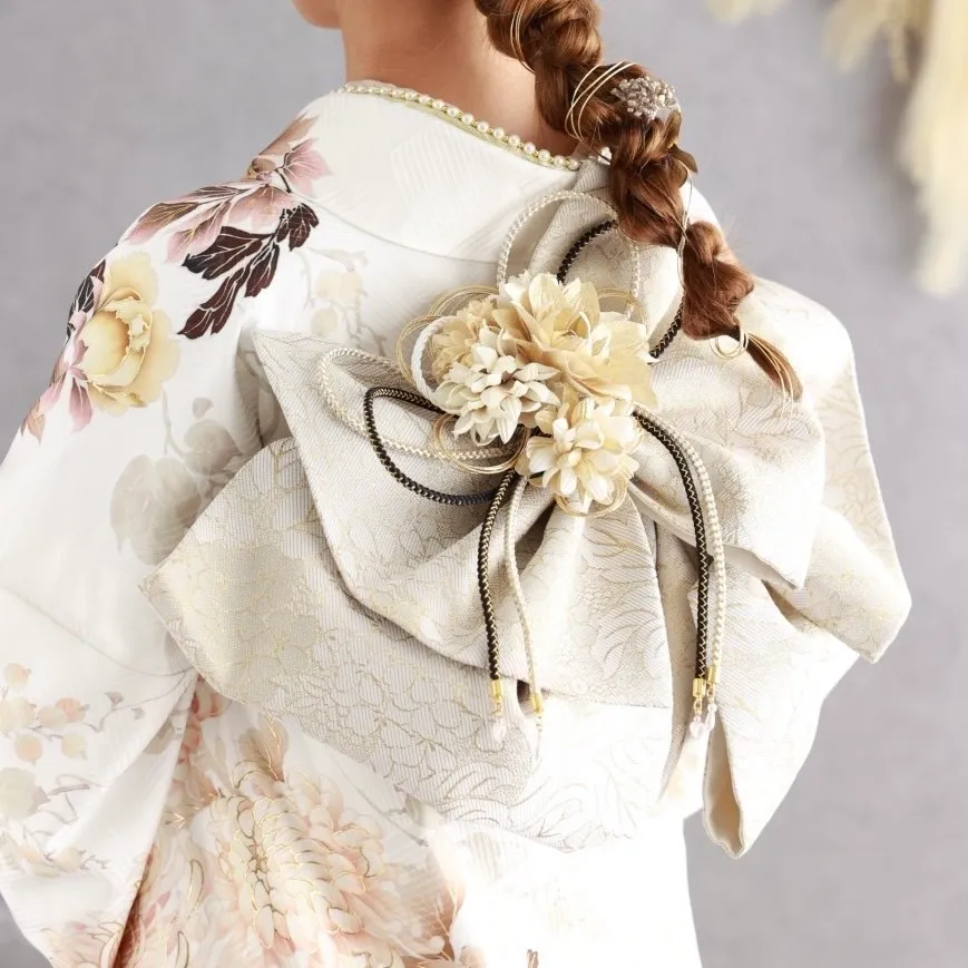 成人式　振袖　奈良　橿原　TAKAZEN　帯　袋帯　アレンジ　かわいい　オシャレ　華やか　飾り紐