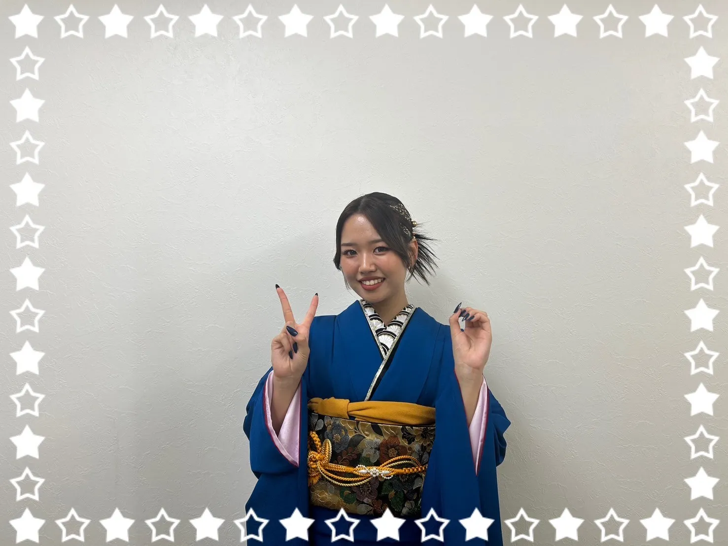 成人式　振袖　前撮り撮影会　奈良　綺麗　かっこいい　青　黒　シンプル　目立つ