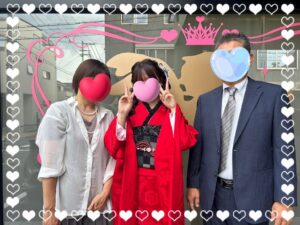 成人式　振袖　前撮り撮影会　奈良　レトロ　赤無地　正絹　シンプル　目立つ　誰とも被らない振袖　個性派　派手リボンアレンジ