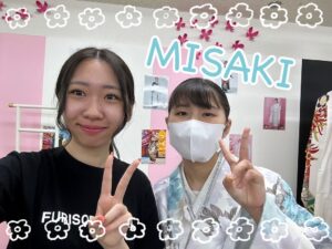袴　レンタル　奈良　なえなのの二尺袖　グレー/ブルーベース　花柄/牡丹柄/上品　大人っぽい色合い