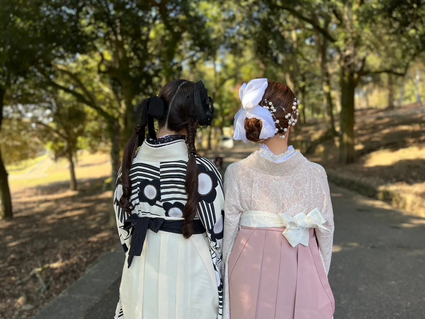 成人式　前撮り　梅田　袴　くすみカラー　かわいい　イマドキ　淡色　古典　タカゼン　撮影