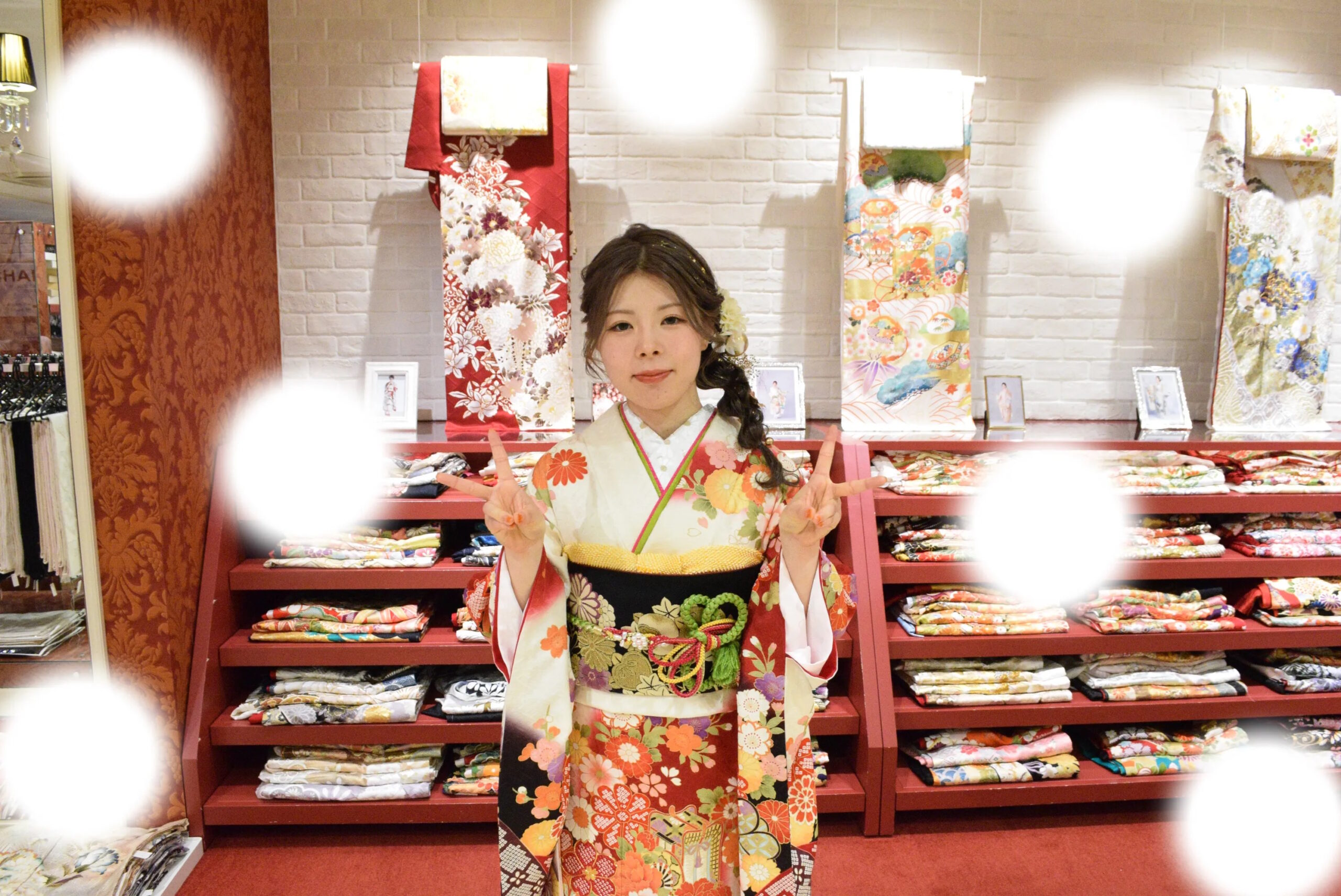 成人式　前撮り　梅田　古典　ピンク　可愛い　愛され　家族写真