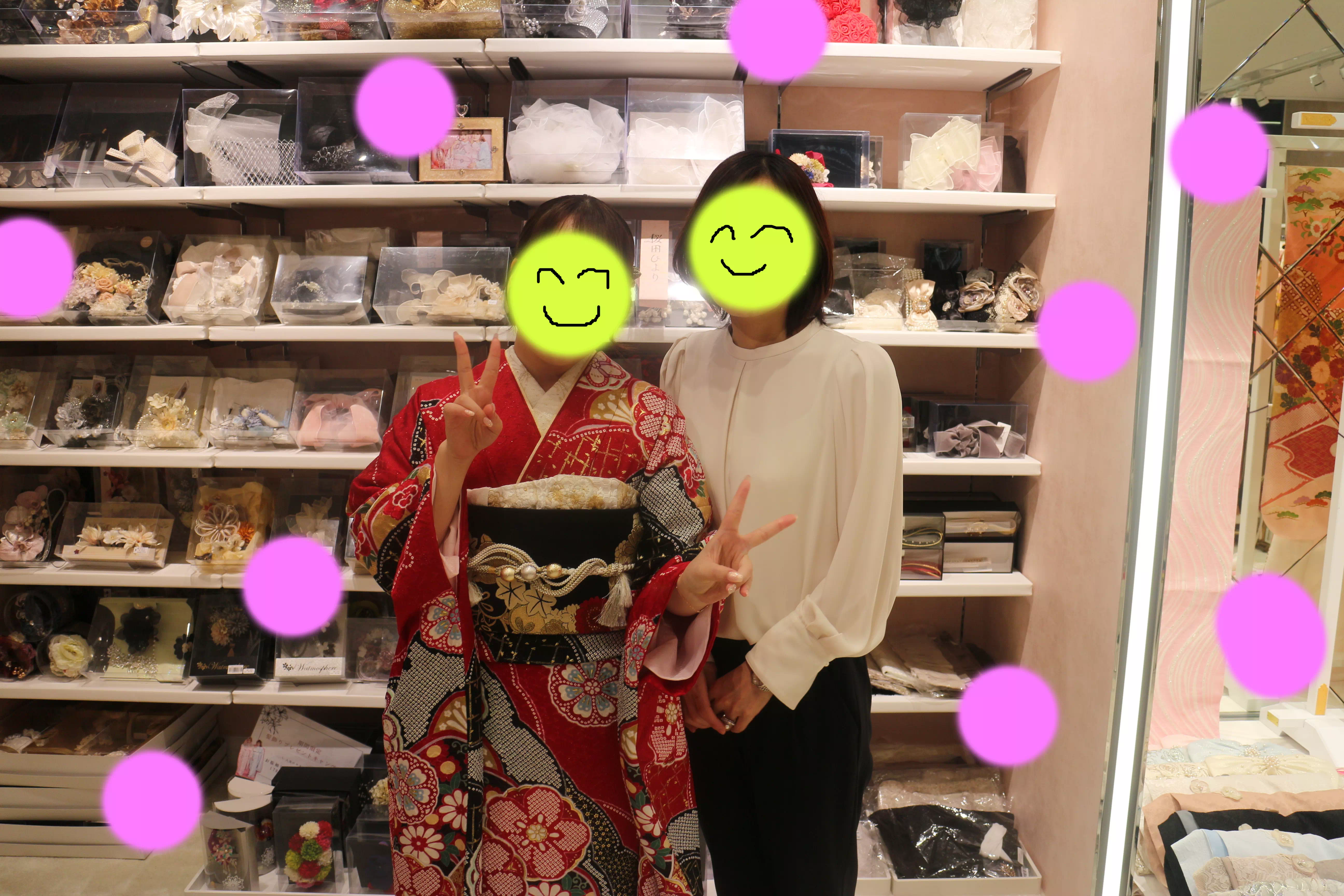 TAKAZEN神戸店　前撮り撮影会　イマドキ　カワイイ　コディネート　振袖　レンタル　袴　