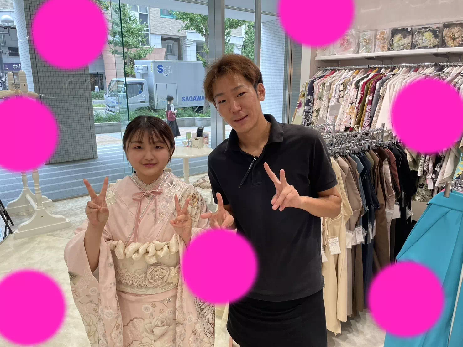 【TAKAZEN神戸旧居留地店】♡21日　タカゼンオリジナルのコスメカラーのお振袖♡コーデもかわいくイマドキお写真プラン姫ちゃん♡
