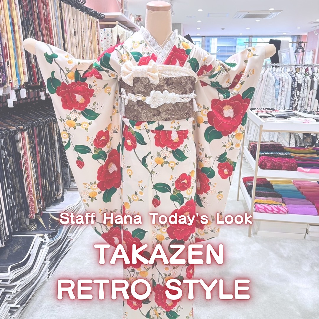 【TAKAZEN姫路店】♡30日 レトロポップで可愛い！椿柄の振袖紹介♡
