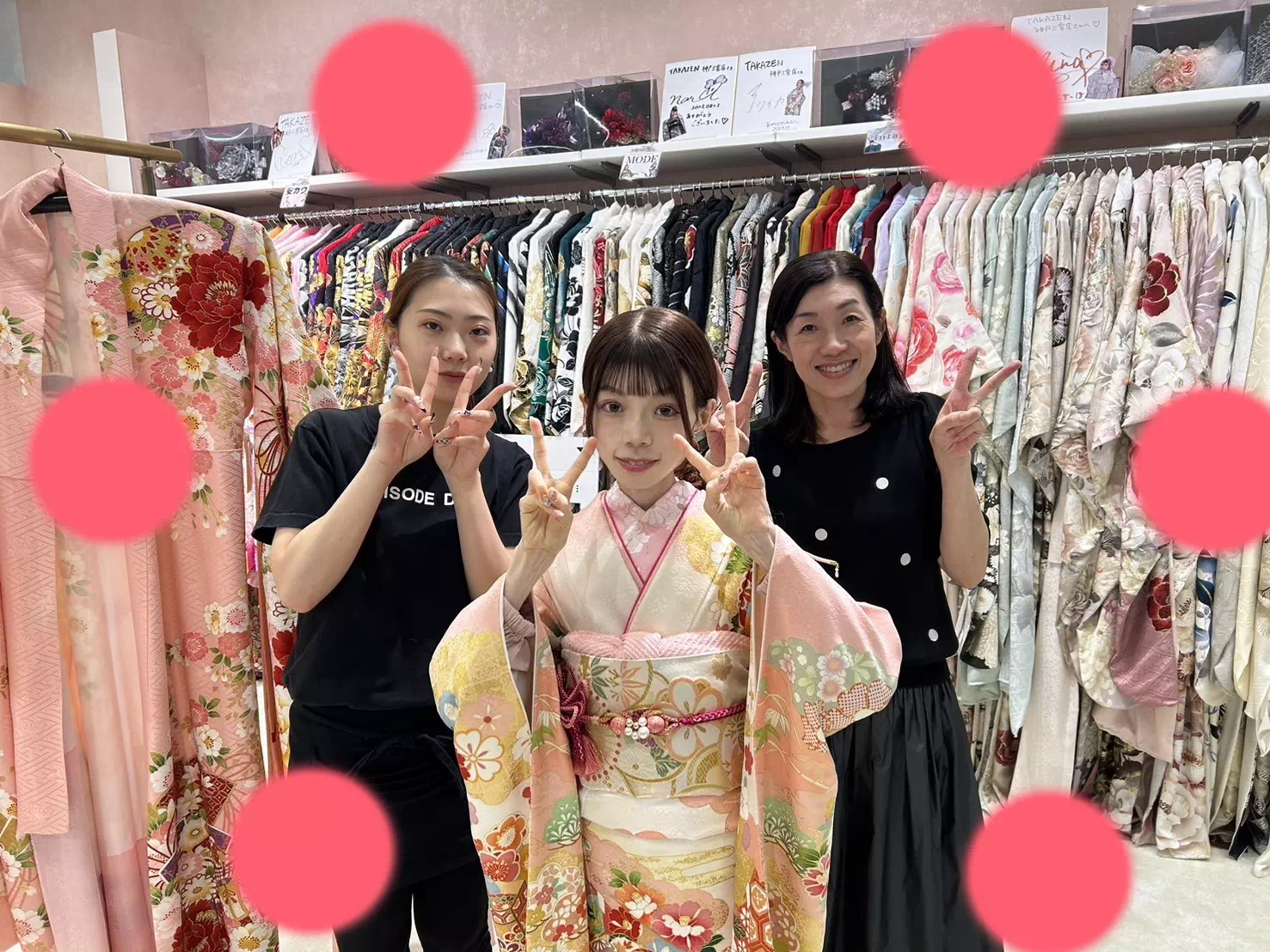 TAKAZEN神戸店　前撮り撮影会　イマドキ　カワイイ　コディネート　振袖　レンタル　袴　