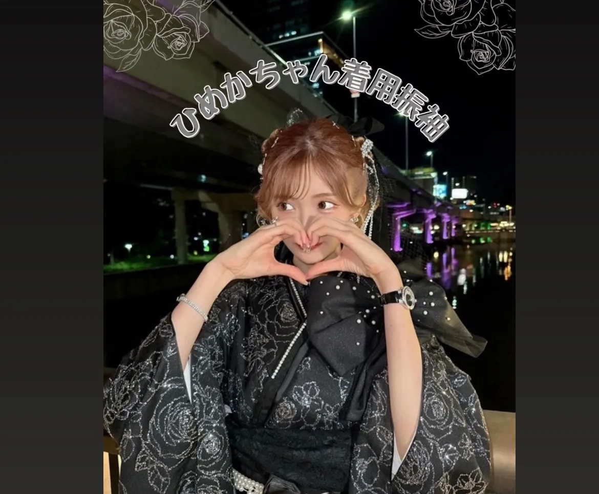 ♡【TAKAZEN心斎橋店】6日　エースグループNO.１キャバ嬢ひめかちゃんのご着用お振袖💖キラキラで目立ちたい✨TAKAZEオリジナルお振袖ChouChou💗
