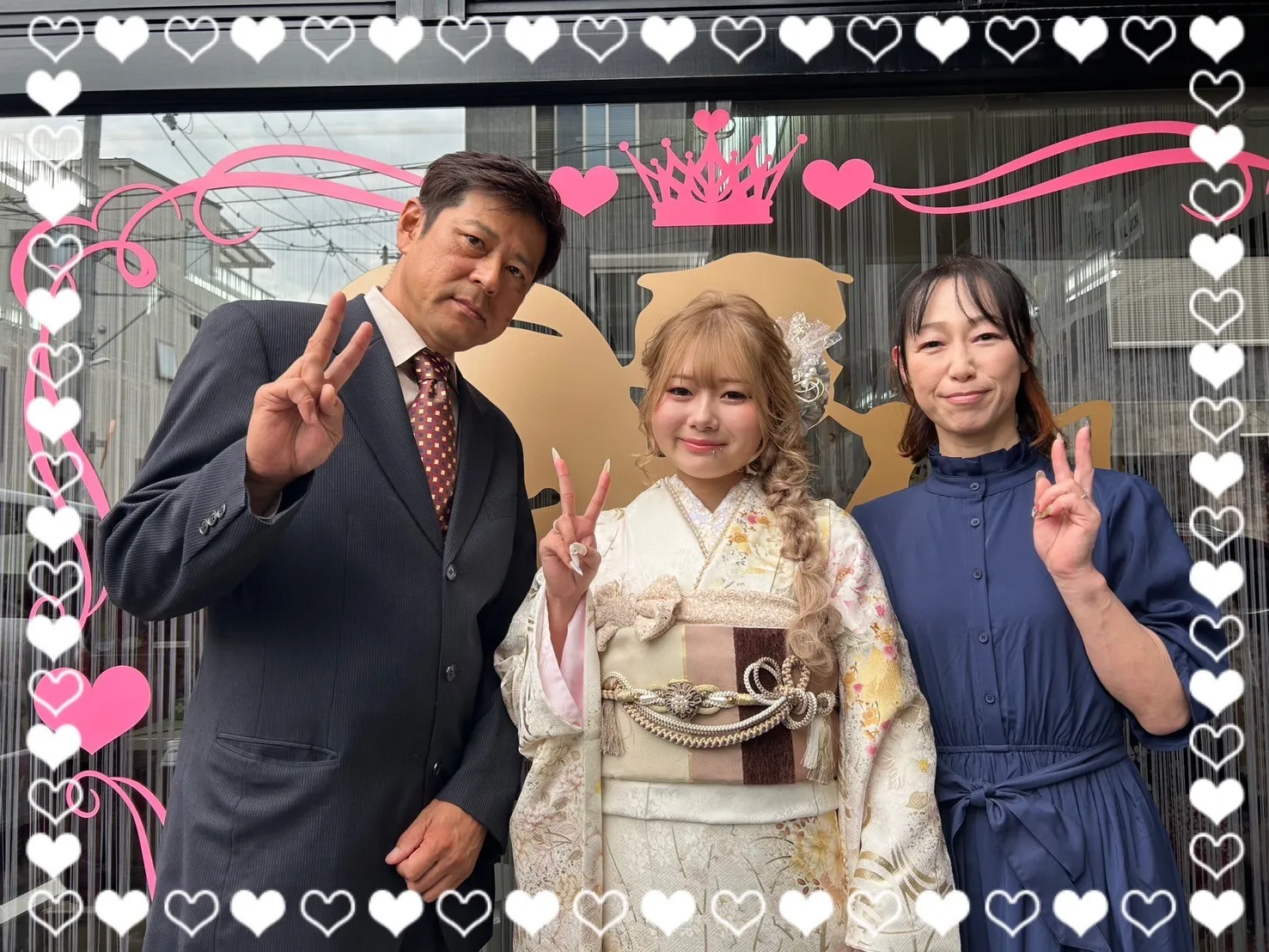 成人式　振袖　前撮り撮影会　最新作くすみカラーガーリー　アイボリー/白ベース　牡丹柄　透明感　綺麗　かわいらしい　オフカラー　香音ちゃん