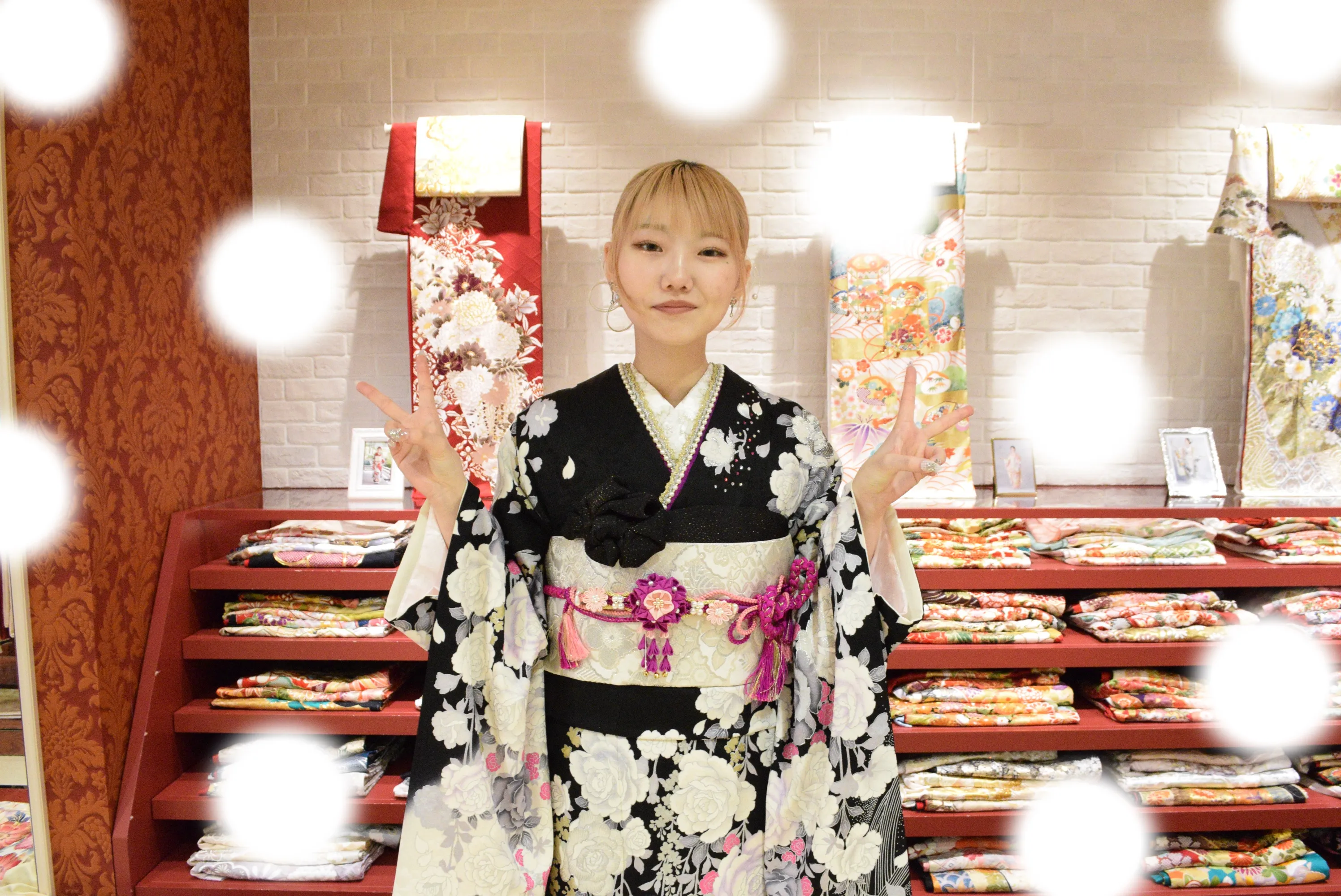 成人式　前撮り　梅田　袴　くすみカラー　かわいい　イマドキ　淡色　古典　タカゼン　撮影