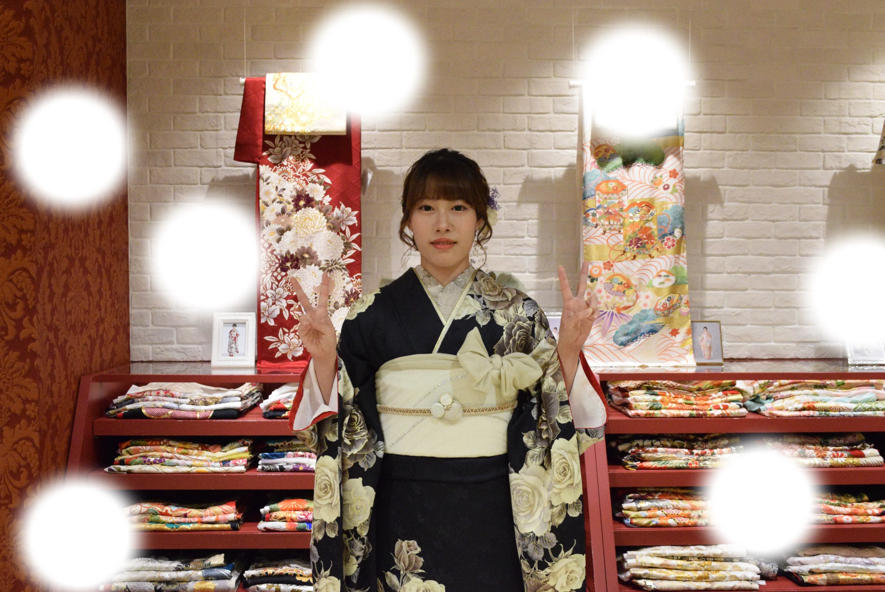 成人式　前撮り　梅田　紺色　くすみカラー　可愛い　いまどき