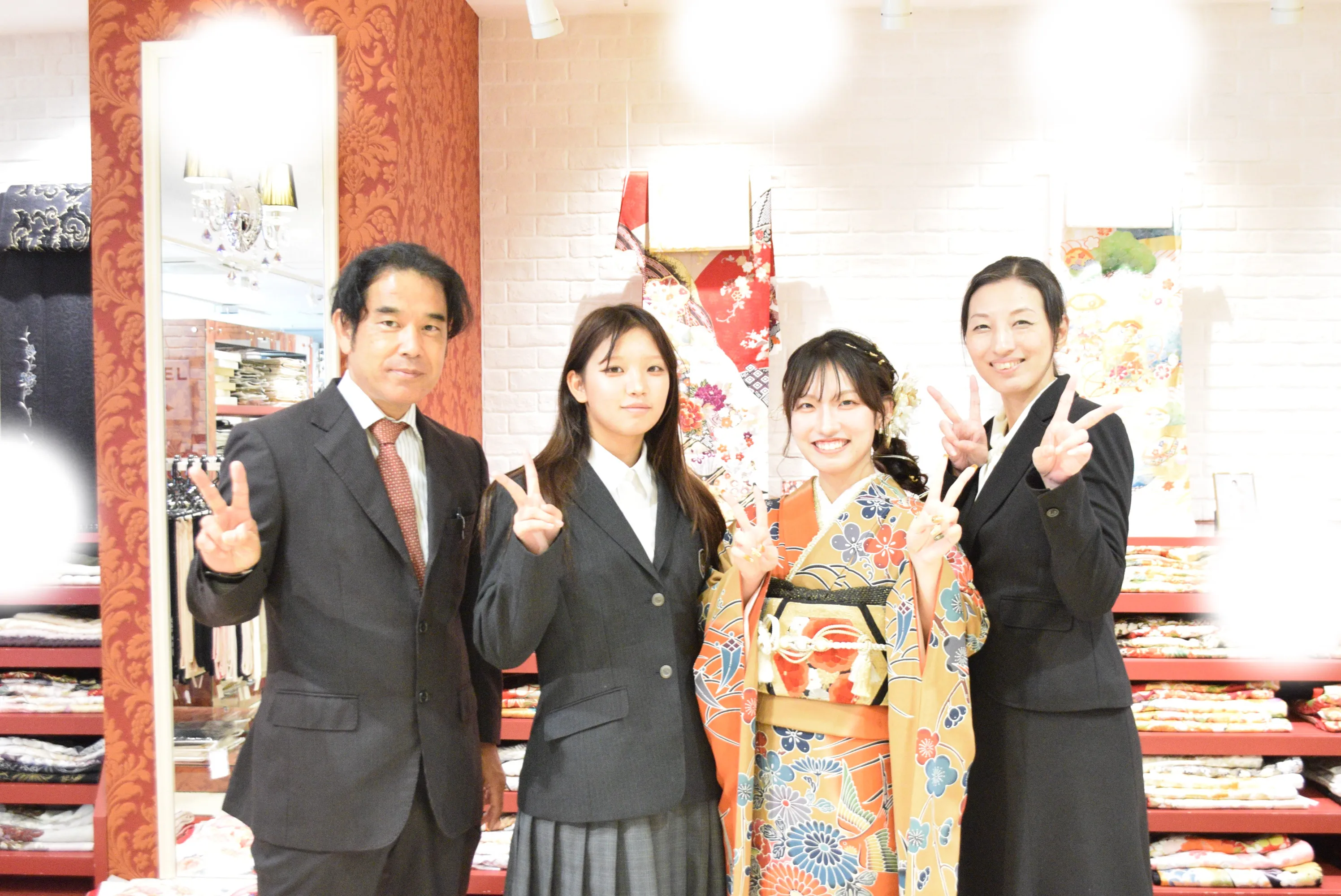 成人式　前撮り　梅田　家族写真　ママ振袖　フォトプラン
