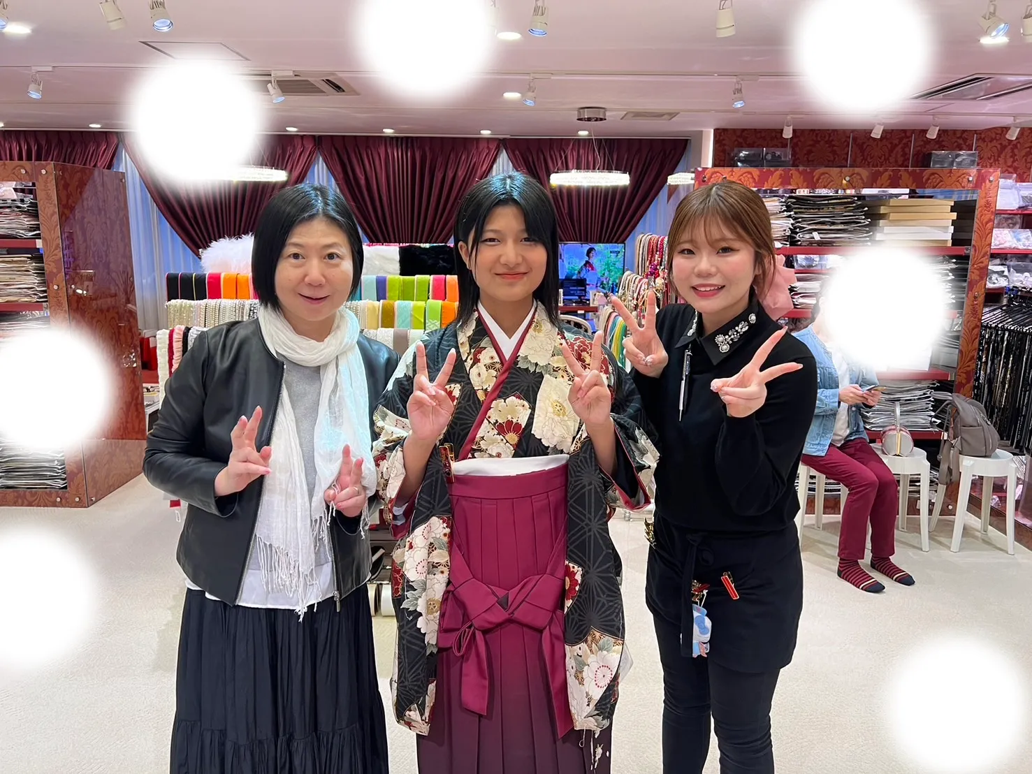 卒業式　袴　レンタル　古典　黒　可愛い　綺麗