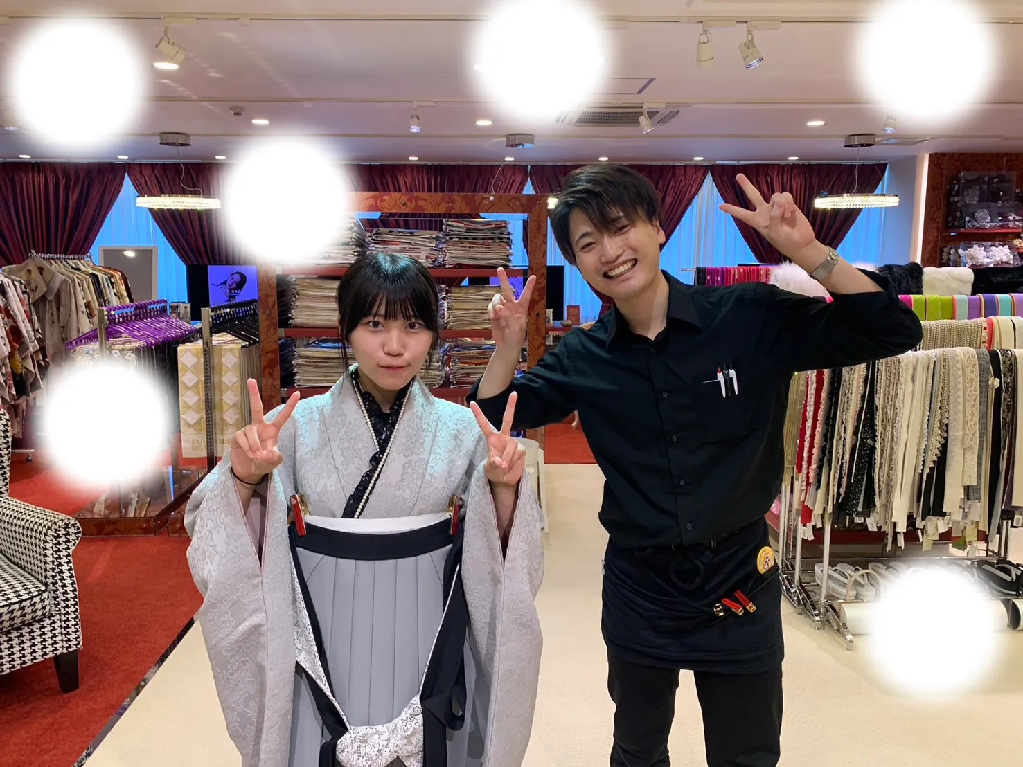 卒業式　袴　レンタル　くすみカラー　青　かわいい　オシャレ