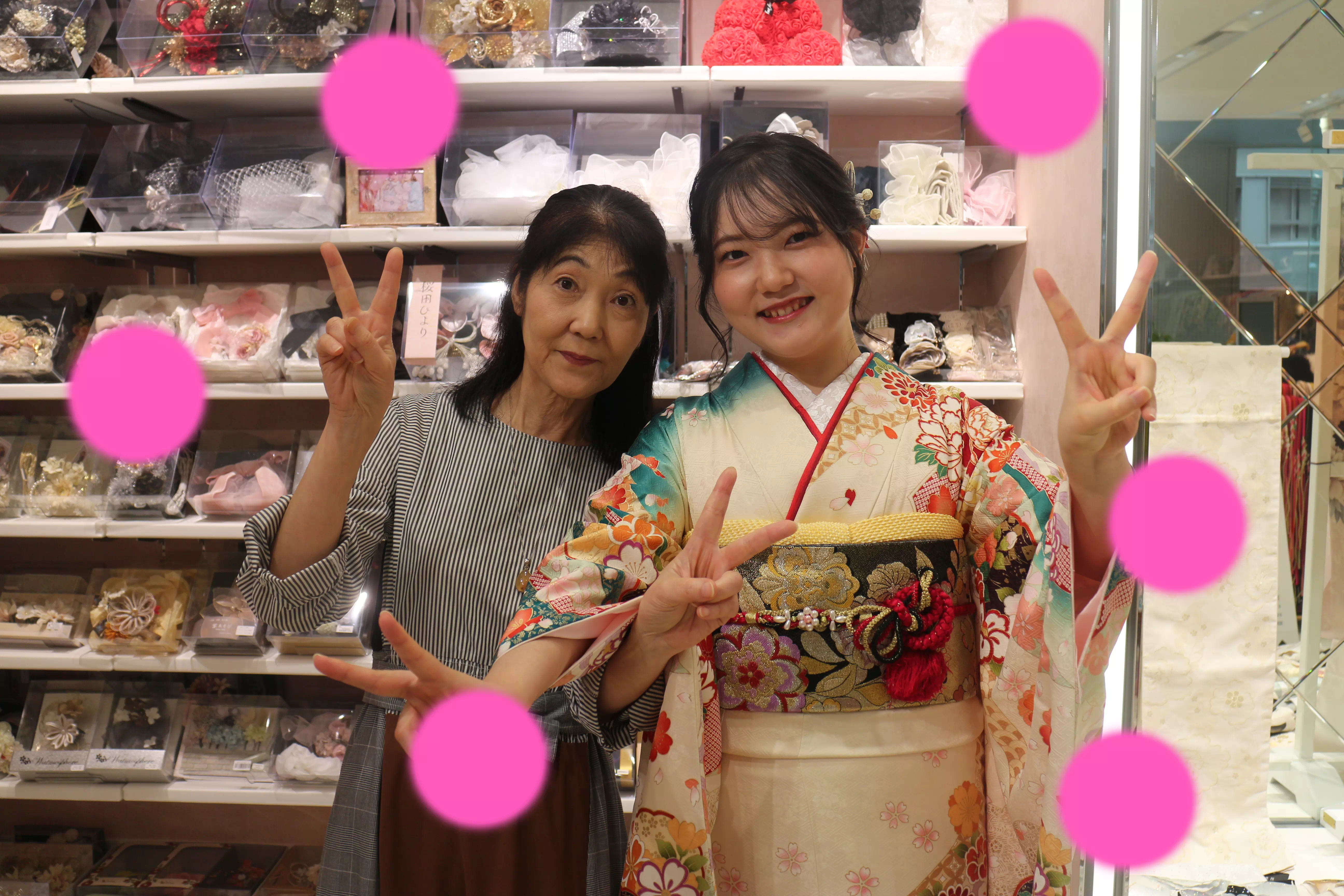 TAKAZEN神戸店　前撮り撮影会　イマドキ　カワイイ　コディネート　振袖　レンタル　袴　