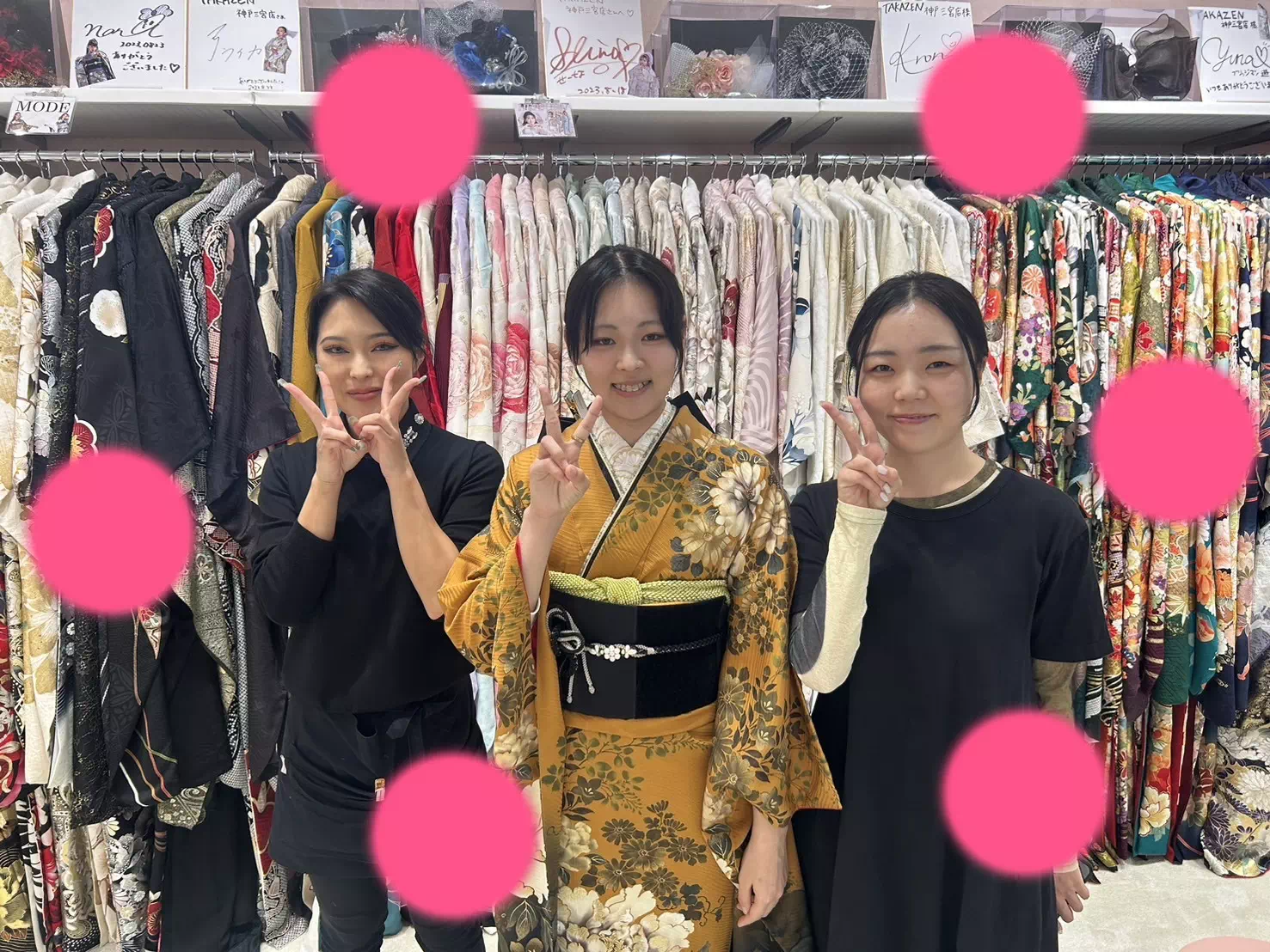 TAKAZEN神戸店　前撮り撮影会　イマドキ　カワイイ　コディネート　振袖　レンタル　袴　