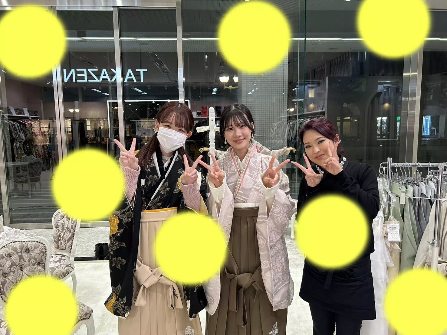 TAKAZEN神戸店　くすみ　前撮り撮影会　イマドキ　カワイイ　コディネート　振袖　レンタル　袴　