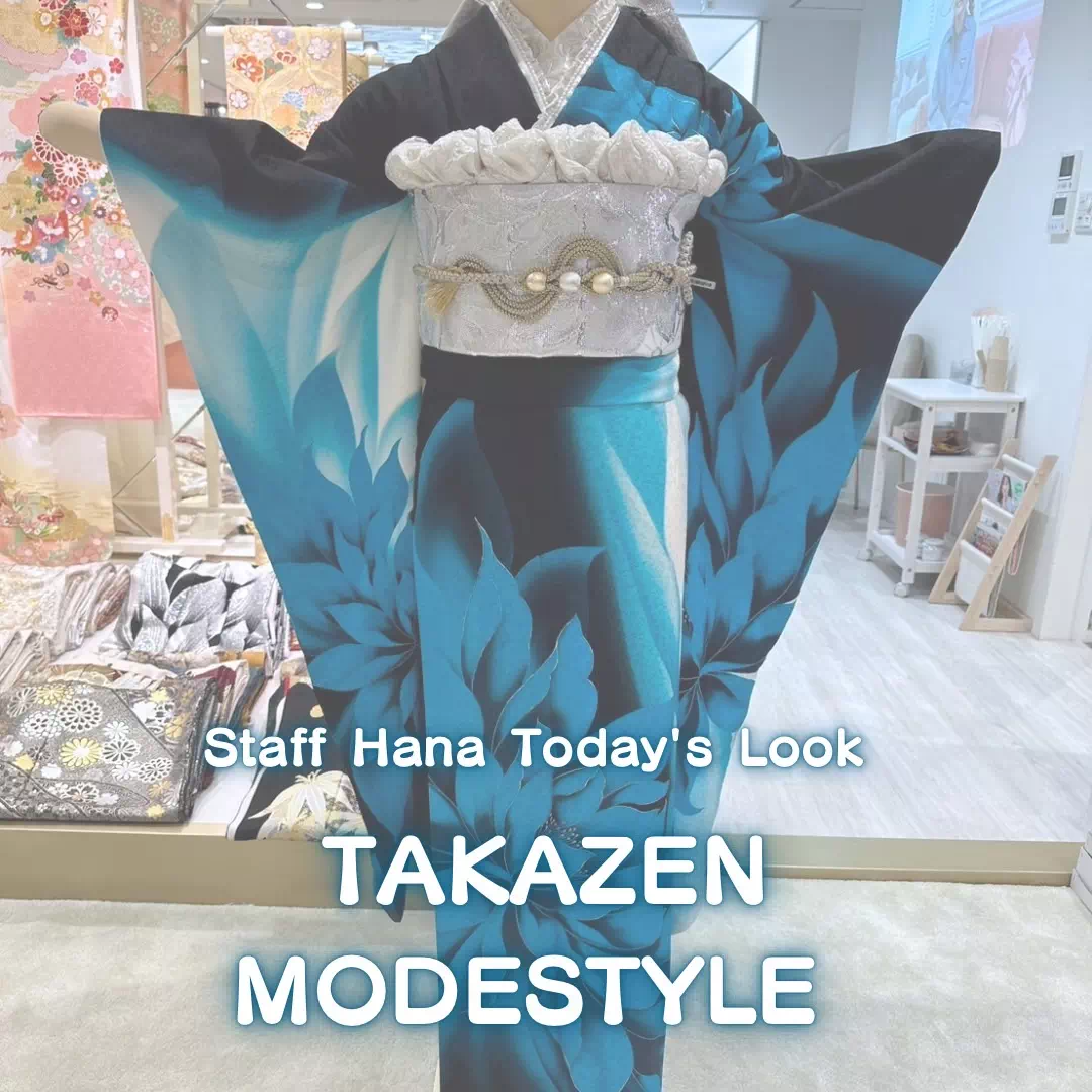 【TAKAZEN姫路店】♡13日　白×ブルーの大柄で華やかさ抜群！みんな大好きモード振袖紹介♡