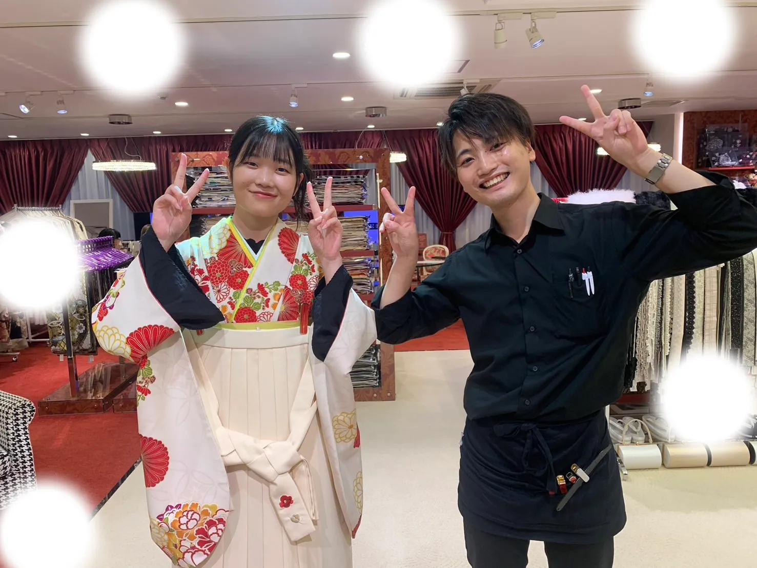 卒業式　袴　梅田　レンタル　白　可愛い
