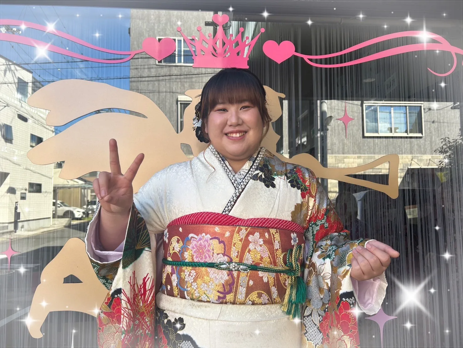 成人式　振袖　前撮り撮影会　かわいい　正統派古典　赤　白　華やか　綺麗