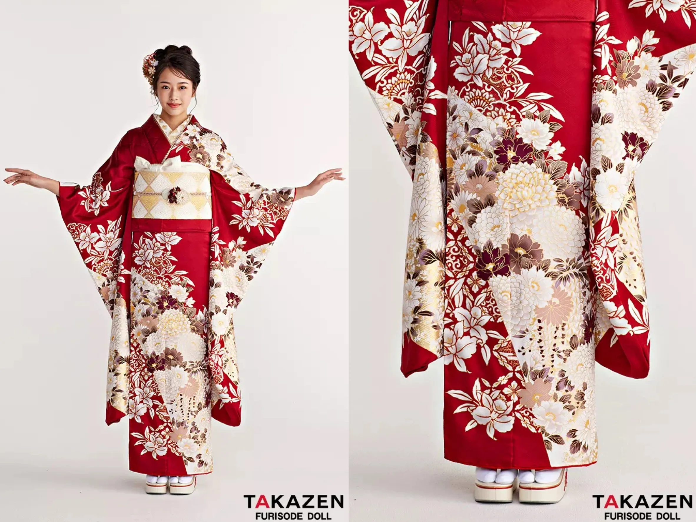 振袖　レンタル　奈良　振袖安い　かわいい　かっこいい　綺麗　華やか　緑　紺　目立つ　最新作正統派古典　赤/白　菊柄/柄多め　上品　豪華　柄多め　華やか