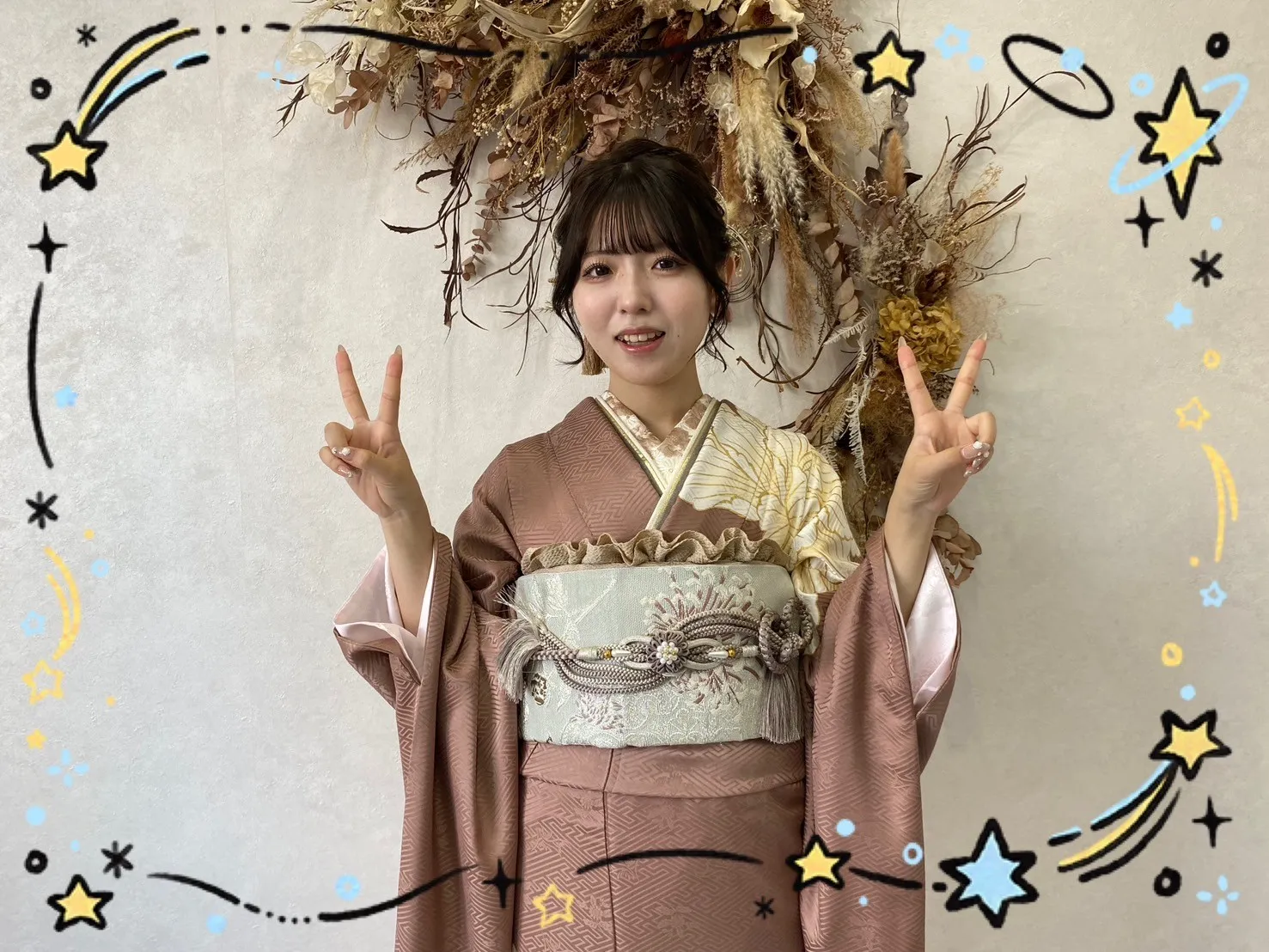 振袖　レンタル　可愛い　おしゃれ　かっこいい　イマドキ　くすみ　写真　妹割