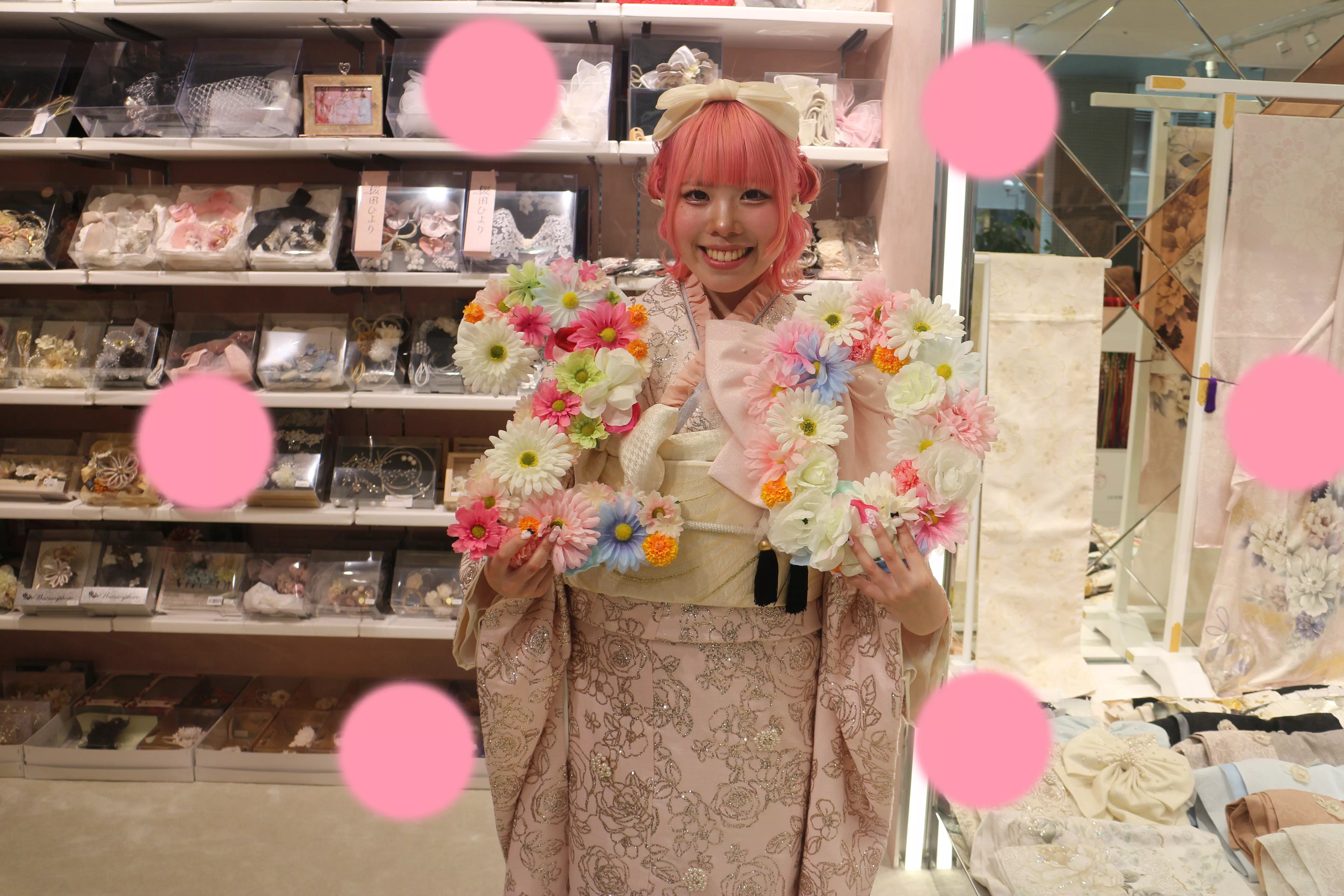 TAKAZEN神戸店　前撮り撮影会　イマドキ　カワイイ　コディネート　振袖　レンタル　袴　