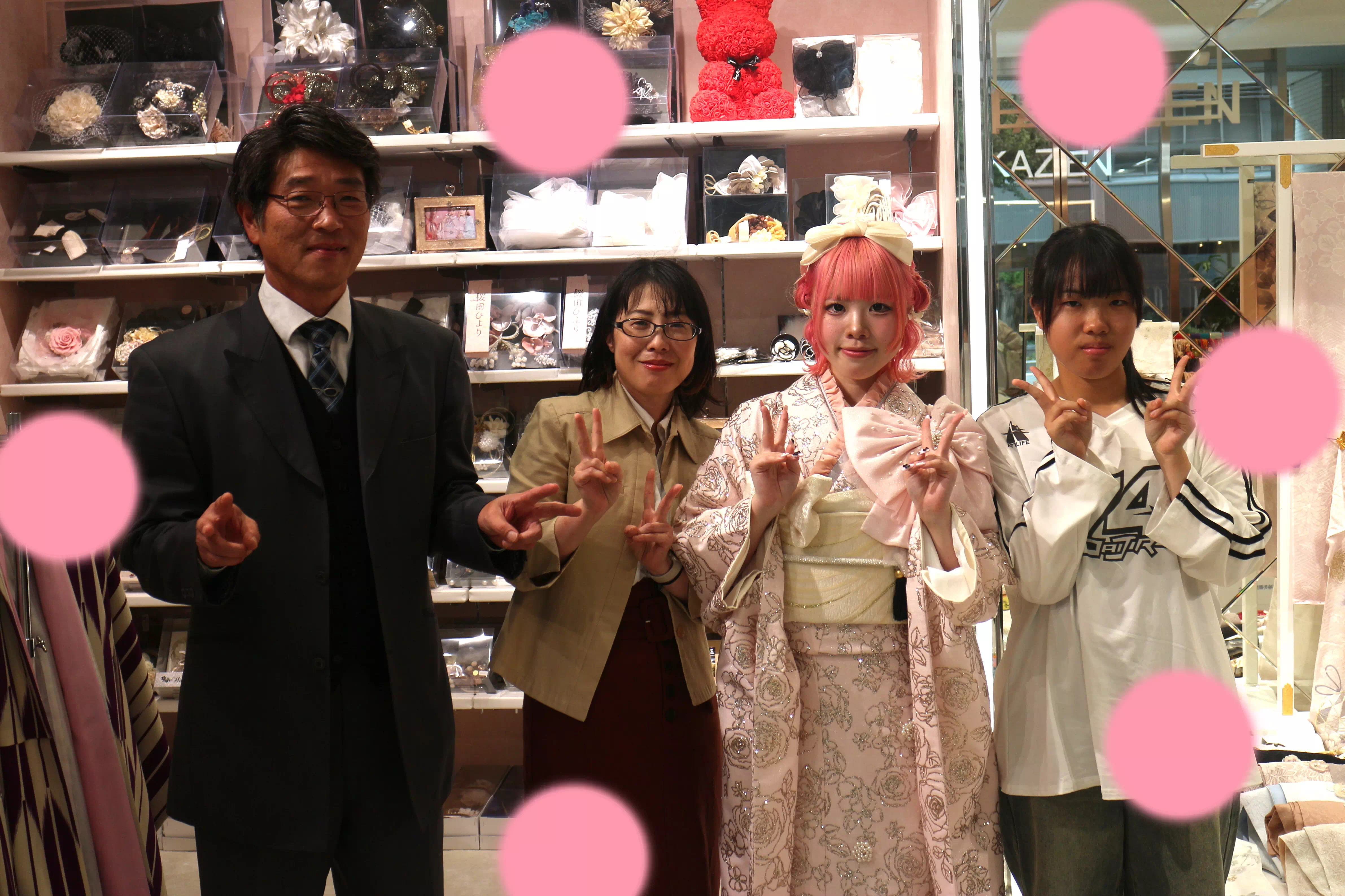 TAKAZEN神戸店　前撮り撮影会　イマドキ　カワイイ　コディネート　振袖　レンタル　袴　