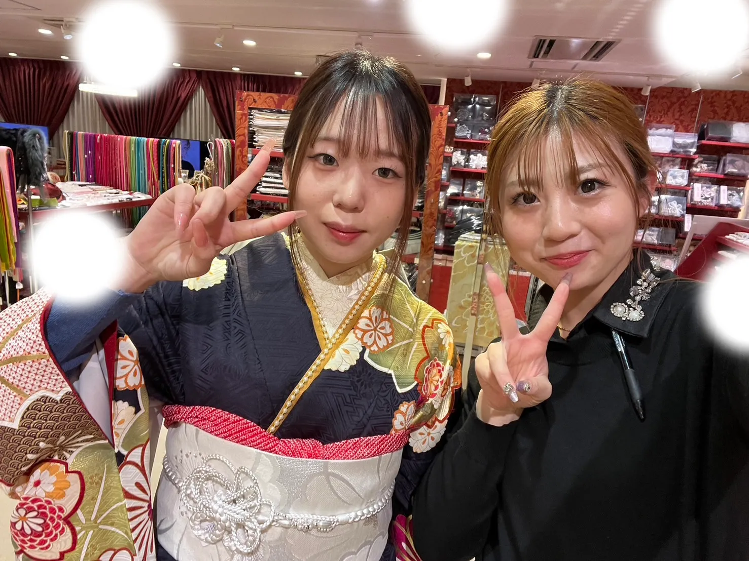 成人式　振袖　梅田　レンタル　古典　青　可愛い