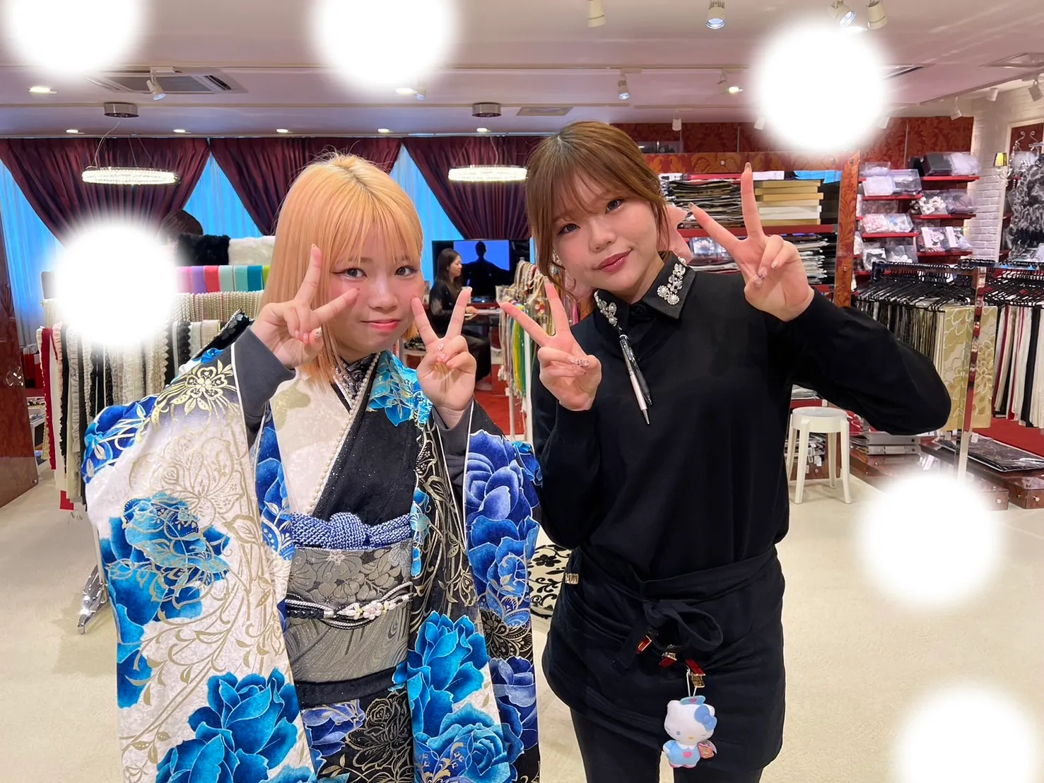 成人式　振袖　梅田　レンタル　人気　モード系　青　キラキラ