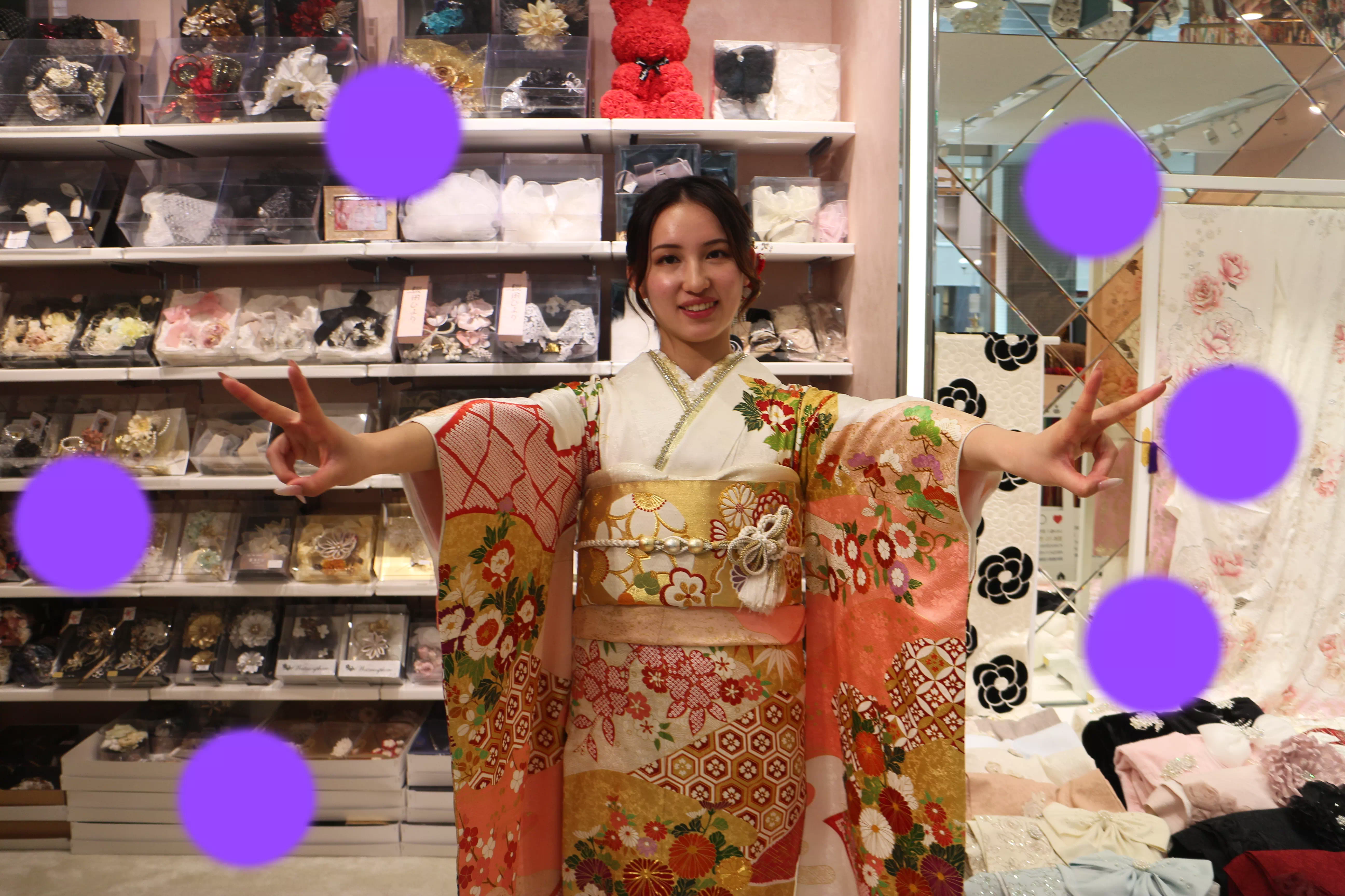 TAKAZEN神戸店　前撮り撮影会　イマドキ　カワイイ　コディネート　振袖　レンタル　袴　