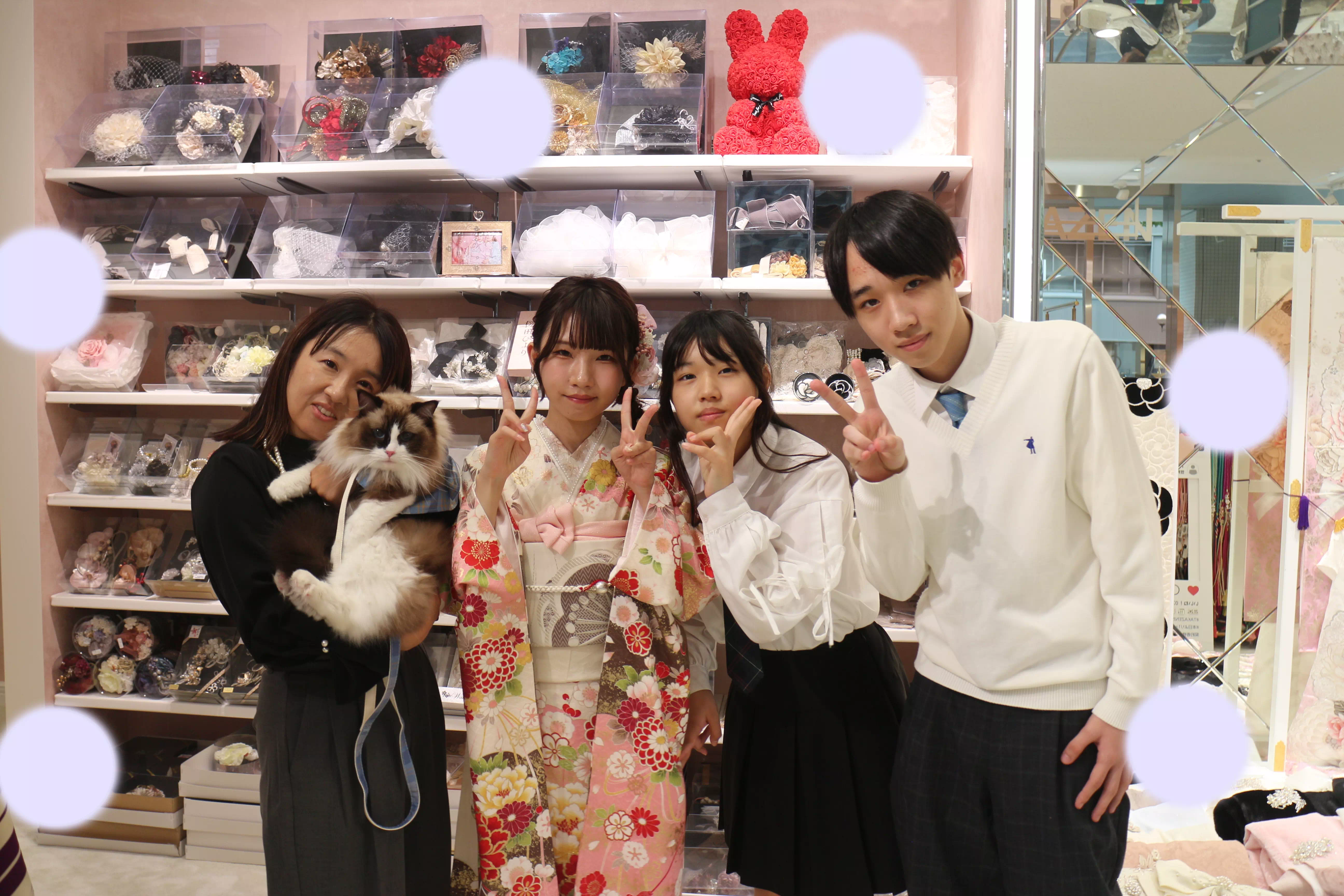 TAKAZEN神戸店　前撮り撮影会　イマドキ　カワイイ　コディネート　振袖　レンタル　袴　
