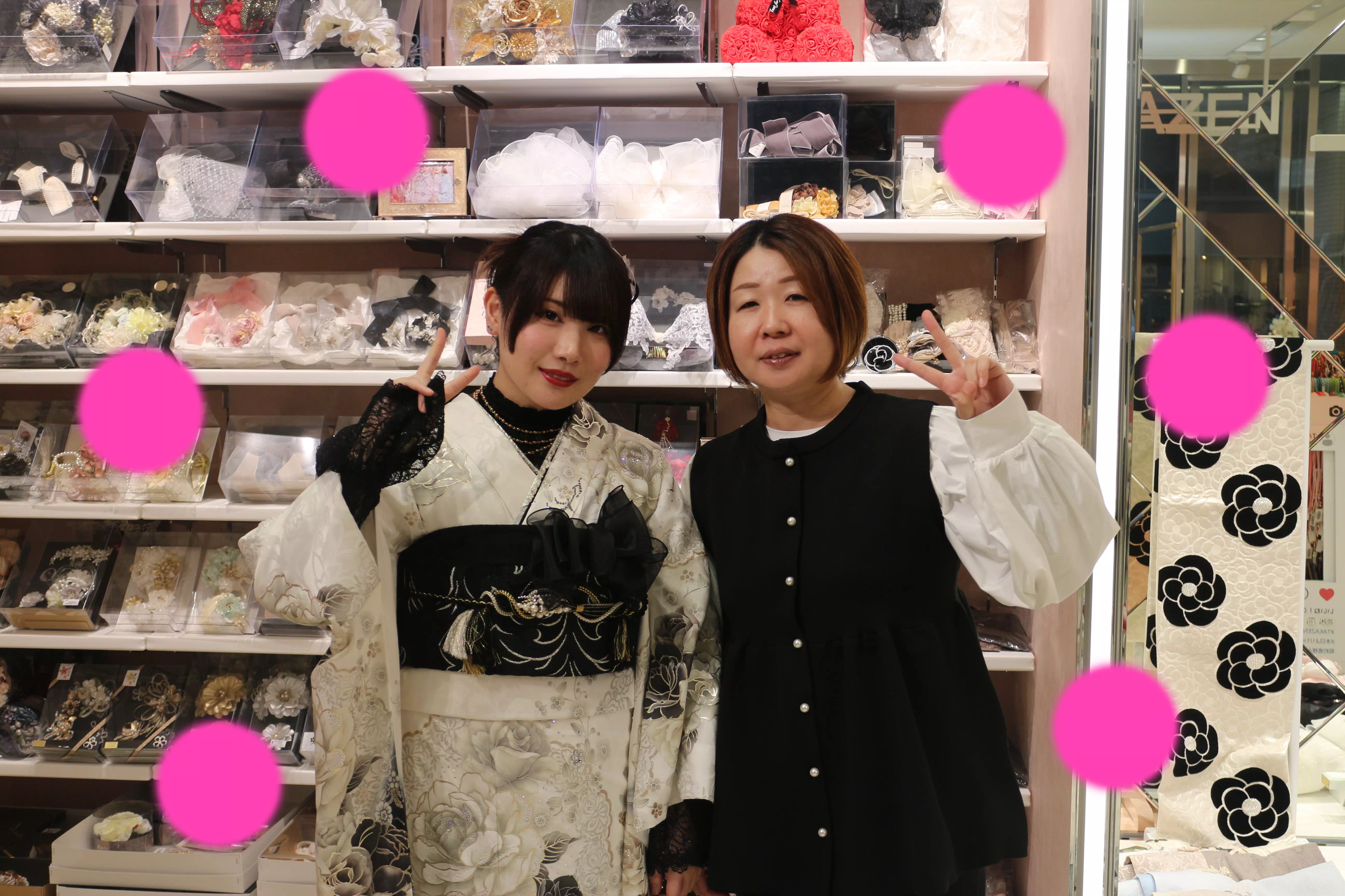 TAKAZEN神戸店　前撮り撮影会　イマドキ　カワイイ　コディネート　振袖　レンタル　袴　