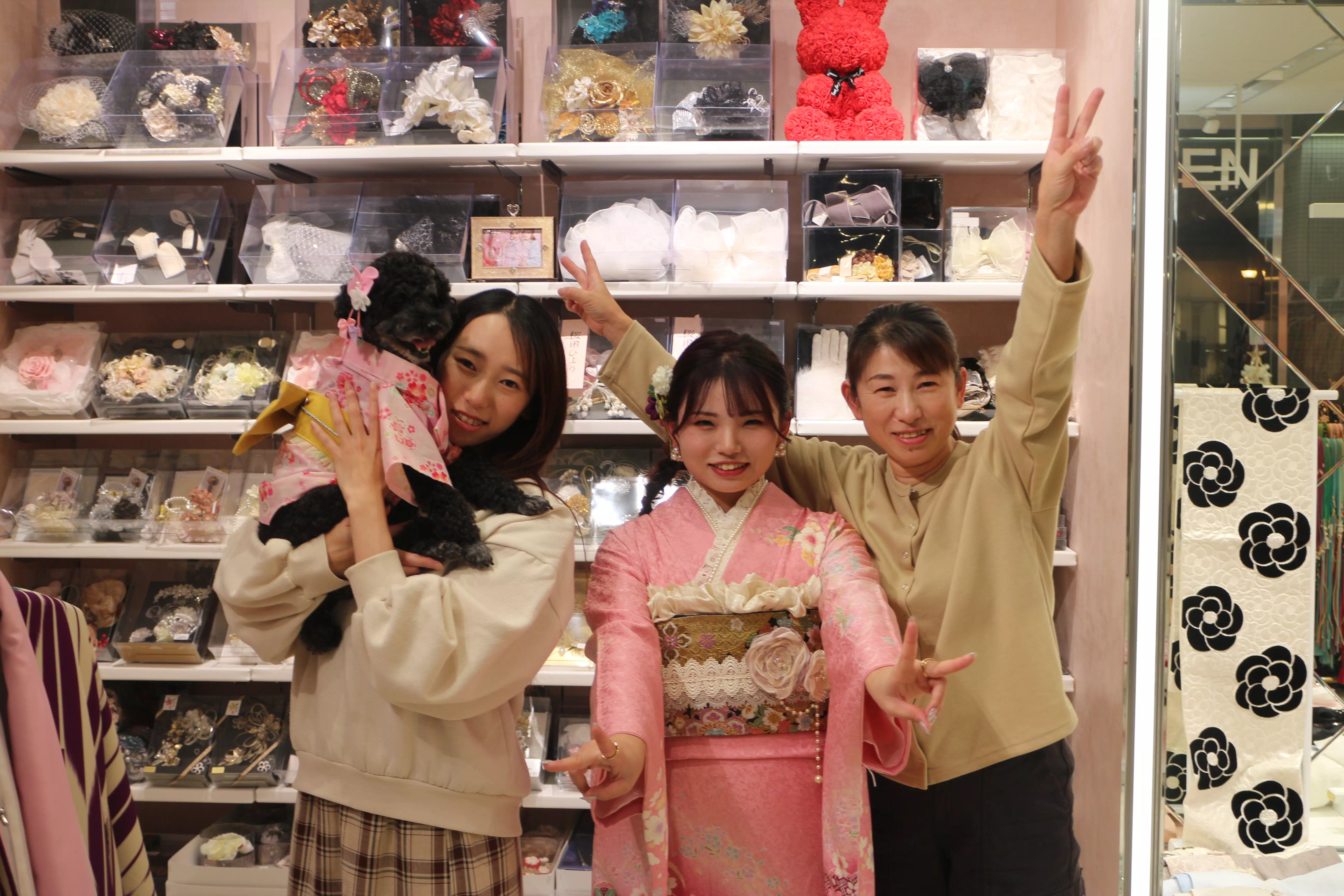 TAKAZEN神戸店　前撮り撮影会　イマドキ　カワイイ　コディネート　振袖　レンタル　袴　