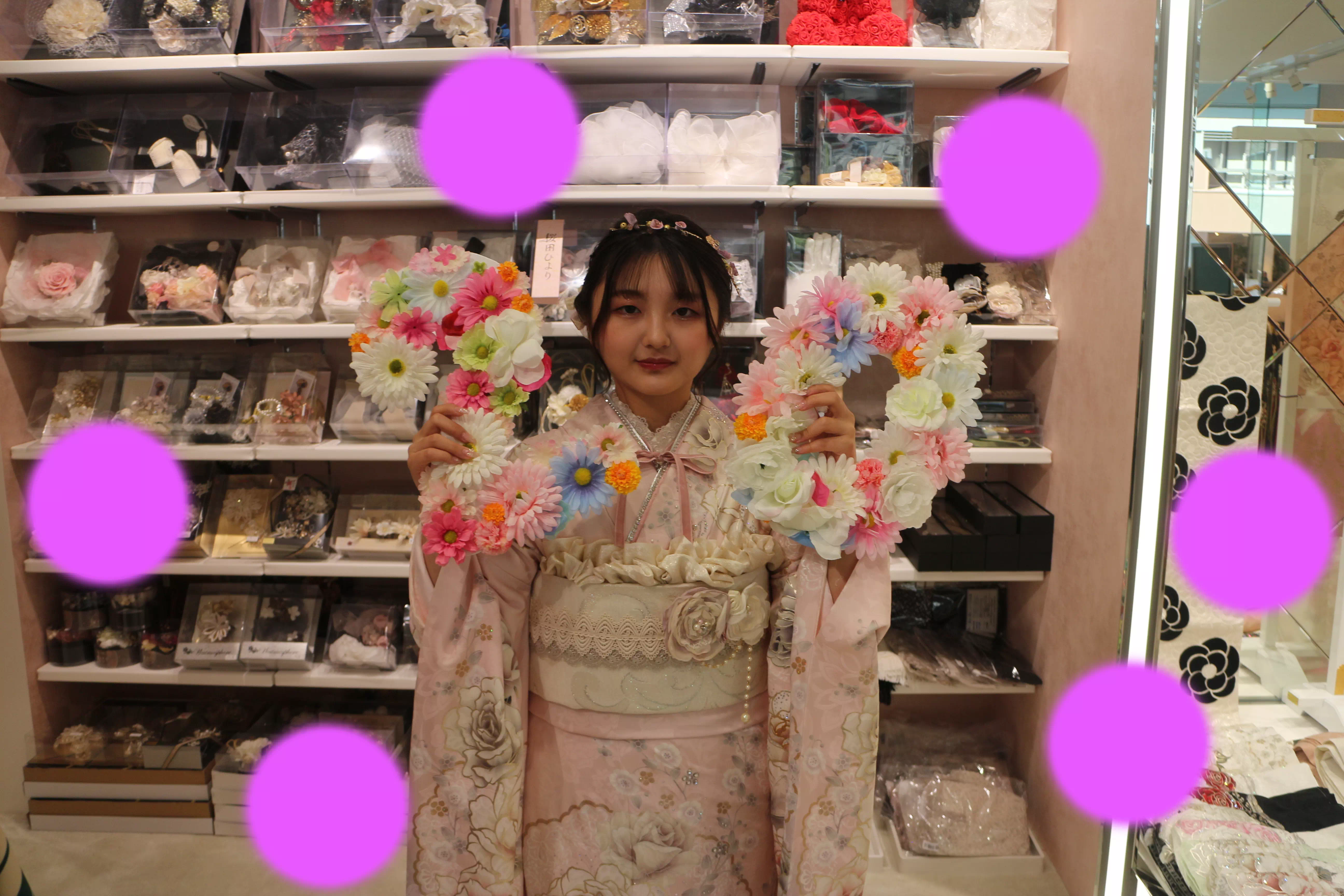 TAKAZEN神戸店　前撮り撮影会　イマドキ　カワイイ　コディネート　振袖　レンタル　袴　