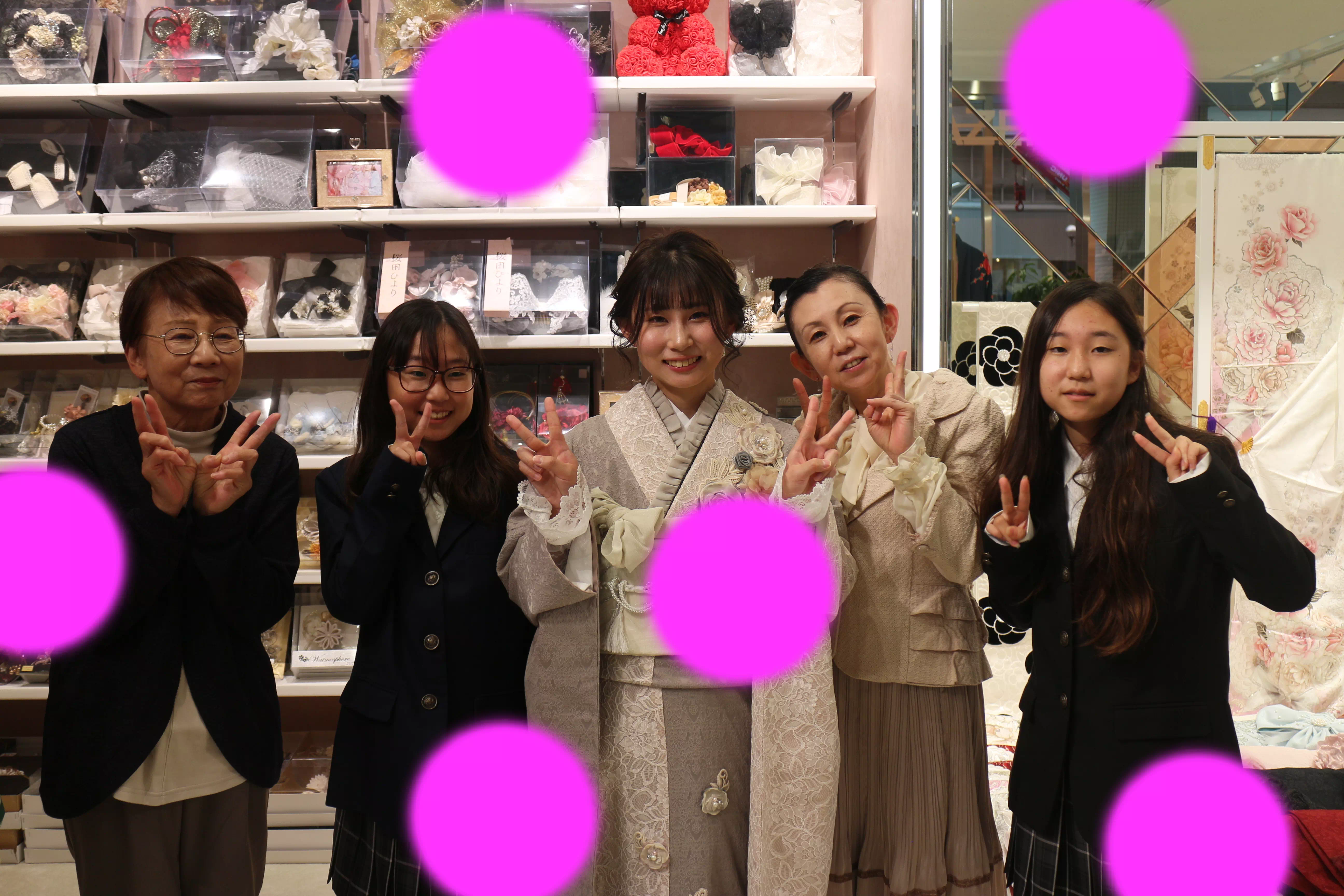TAKAZEN神戸店　前撮り撮影会　イマドキ　カワイイ　コディネート　振袖　レンタル　袴　