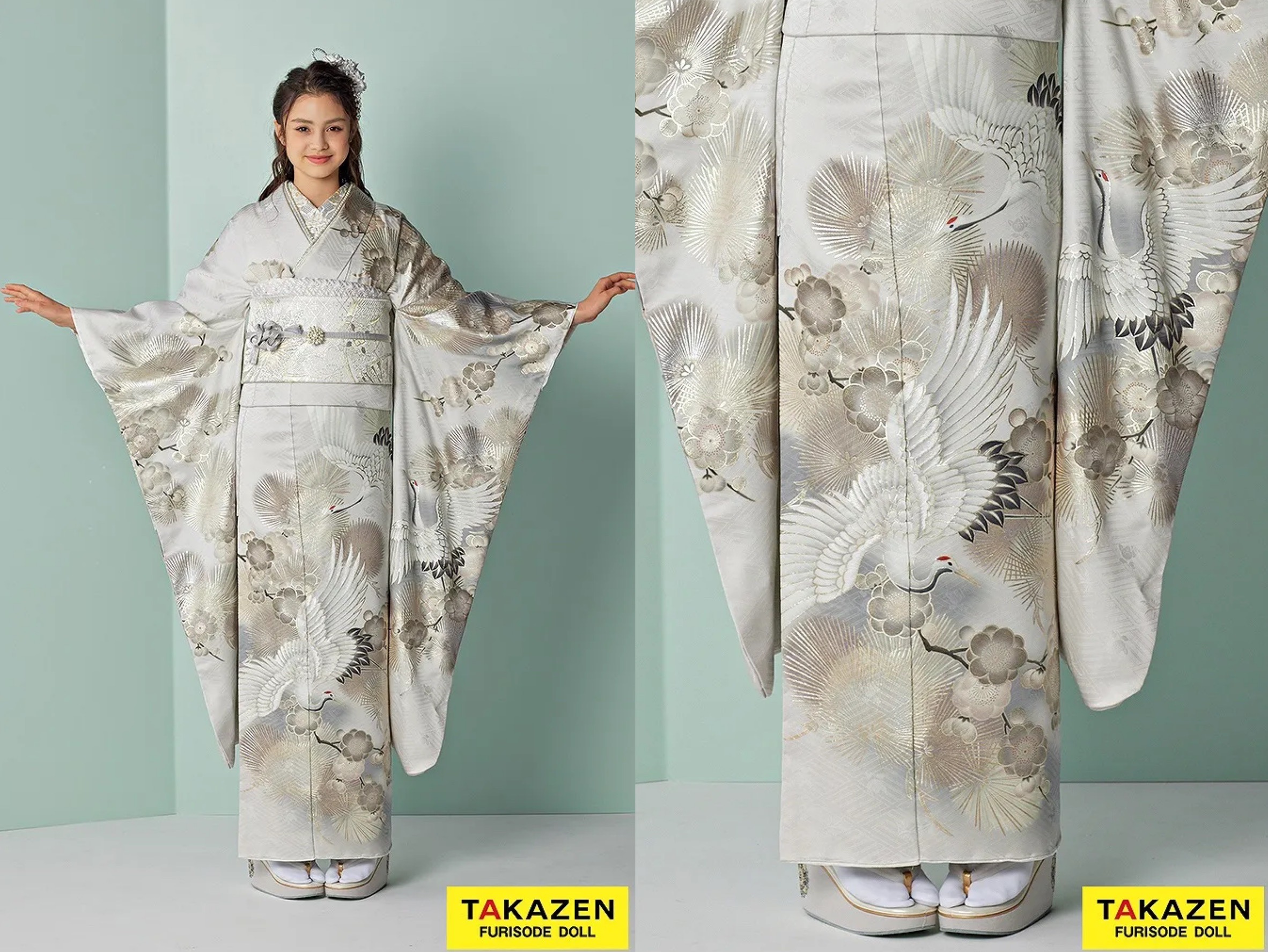 【TAKAZEN奈良店】21日♡大人っぽいスモーキーカラーのくすみエレガントで鶴柄の統一感のあるお振袖紹介です♡