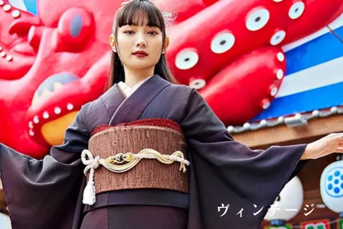 【TAKAZEN神戸旧居留地店】♡9日　本日は無地でカッコイイおしゃれなヴィンテージスタイルのお振袖紹介です♡