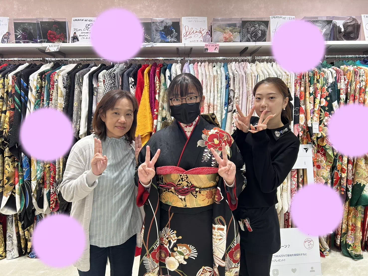 TAKAZEN神戸店　前撮り撮影会　イマドキ　カワイイ　コディネート　振袖　レンタル　袴　