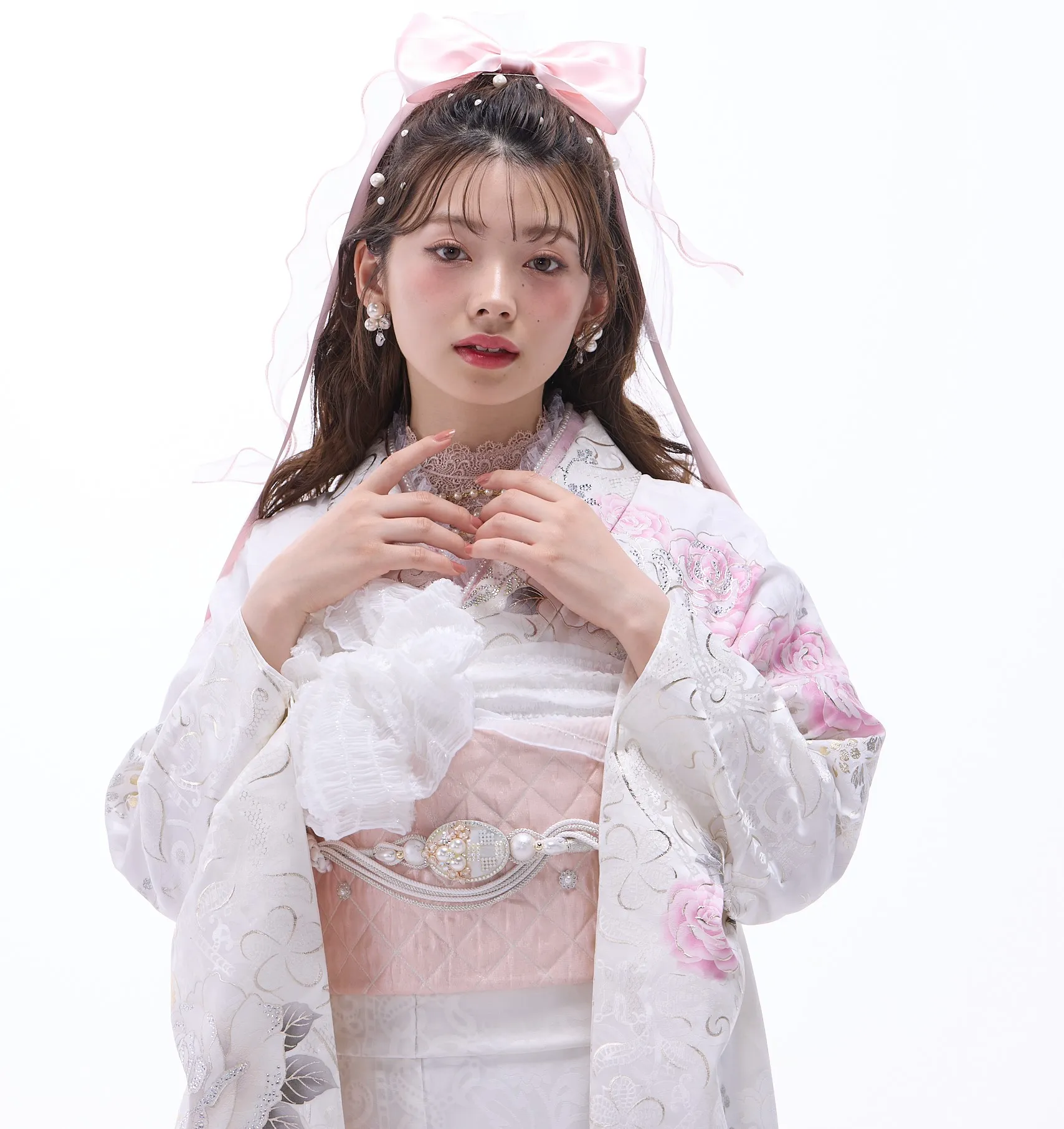 成人式　振袖　かわいい　ローズ　ヘップバーン　キラキラ　ピンク