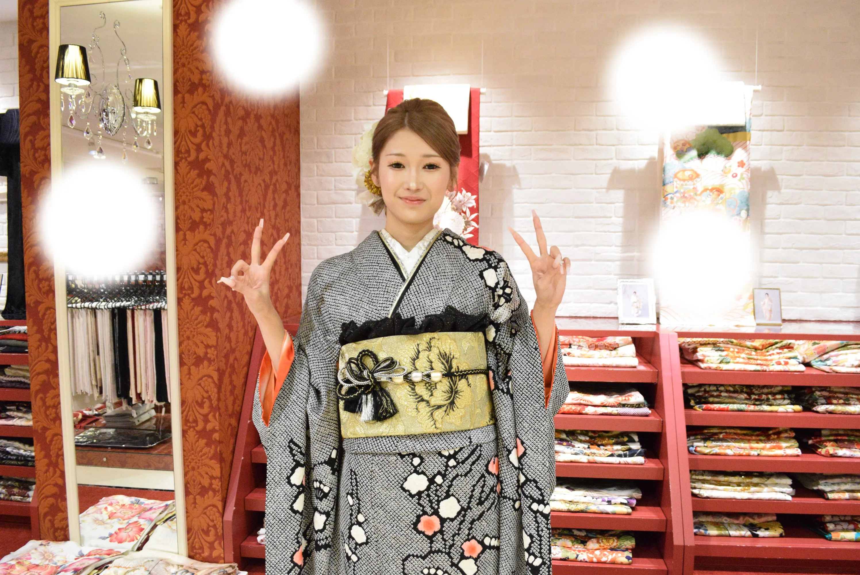 成人式　前撮り　梅田　レンタル　黒　古典　かっこいい　綺麗